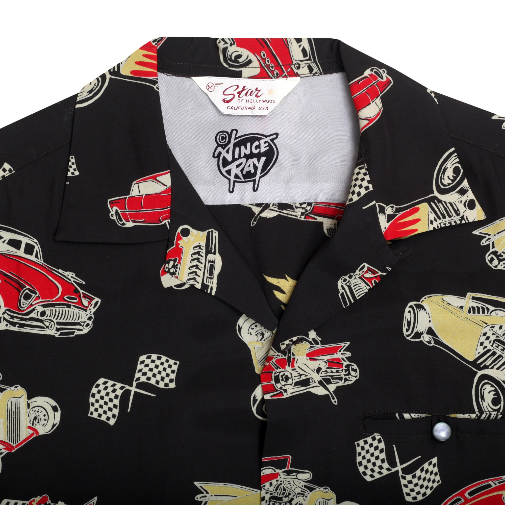 Hot Rod by Vince Ray SH37590 Star of Hollywood Black Shirt SoH9372 - Image 3