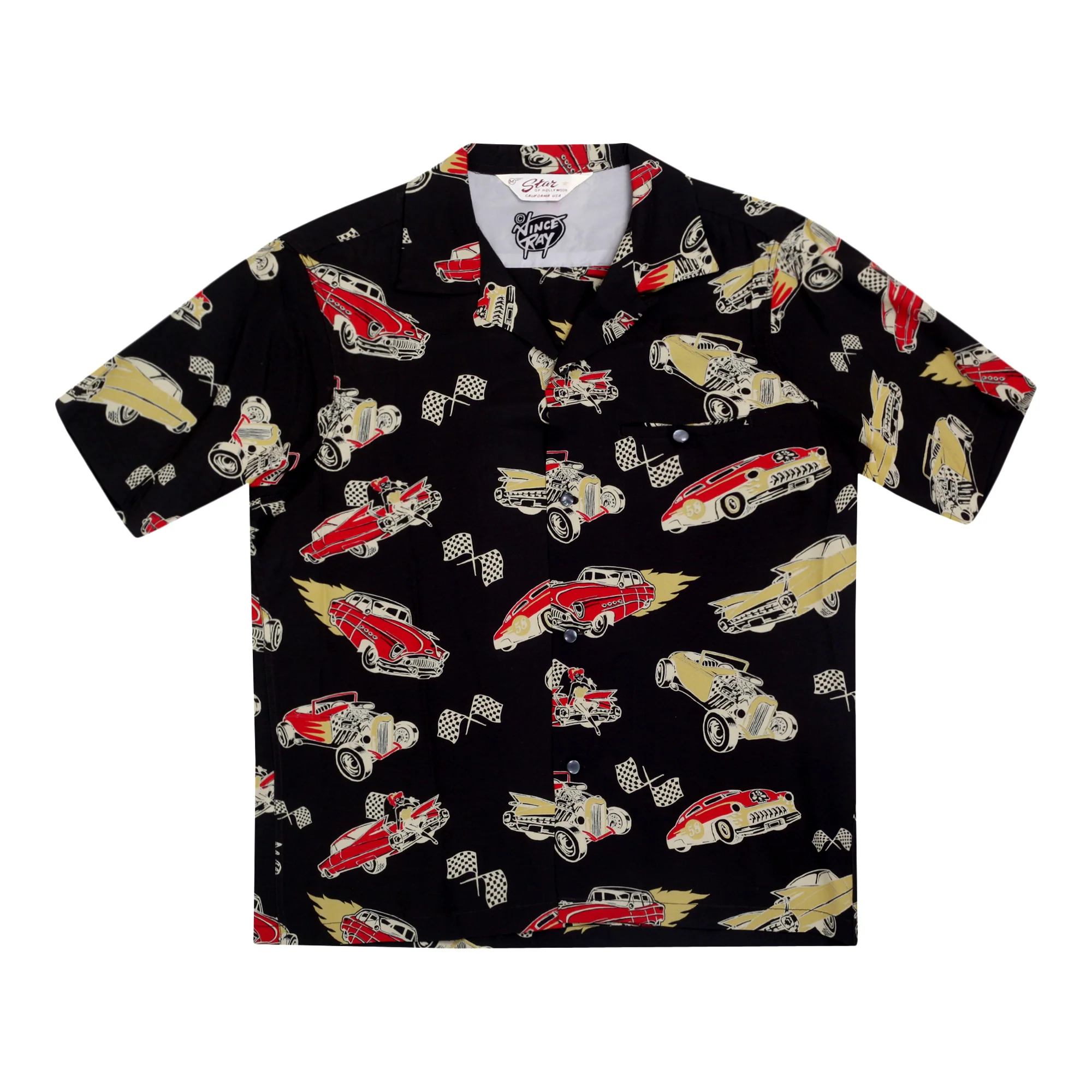 Hot Rod by Vince Ray SH37590 Star of Hollywood Black Shirt SoH9372 - Image 7