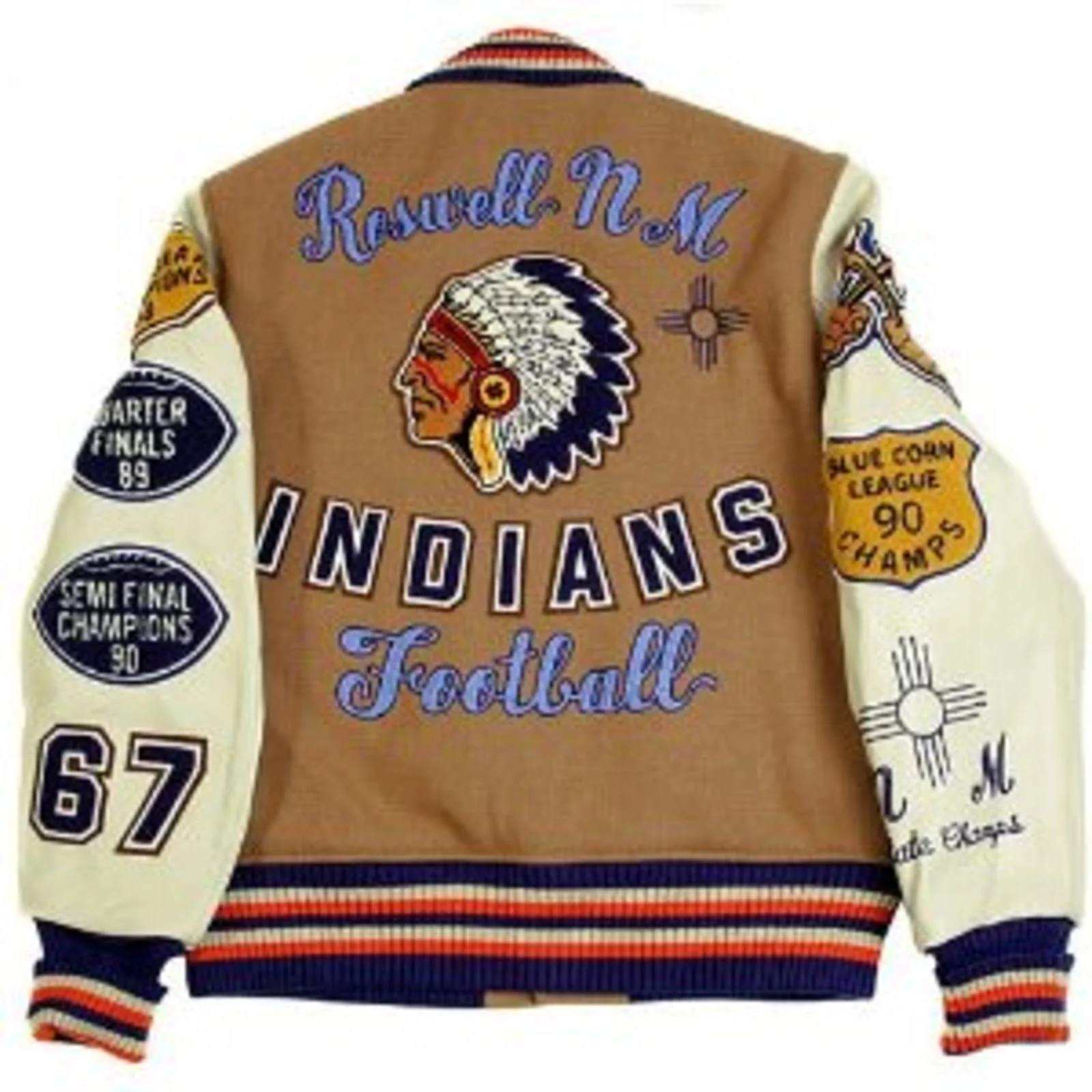 Letterman jacket by Sugar Cane Whitesville Letterman Roswell Indians stadium jacket WV11595 134 CANE2857 - Image 5