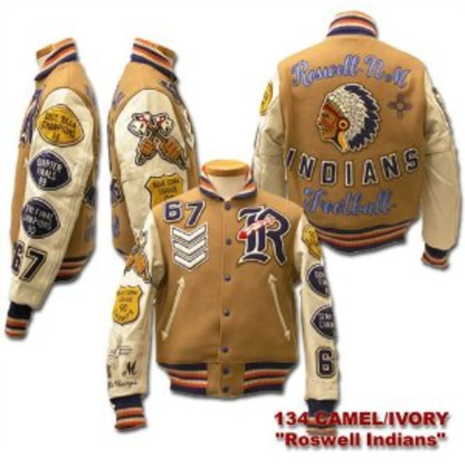 Letterman jacket by Sugar Cane Whitesville Letterman Roswell Indians stadium jacket WV11595 134 CANE2857 - Image 6