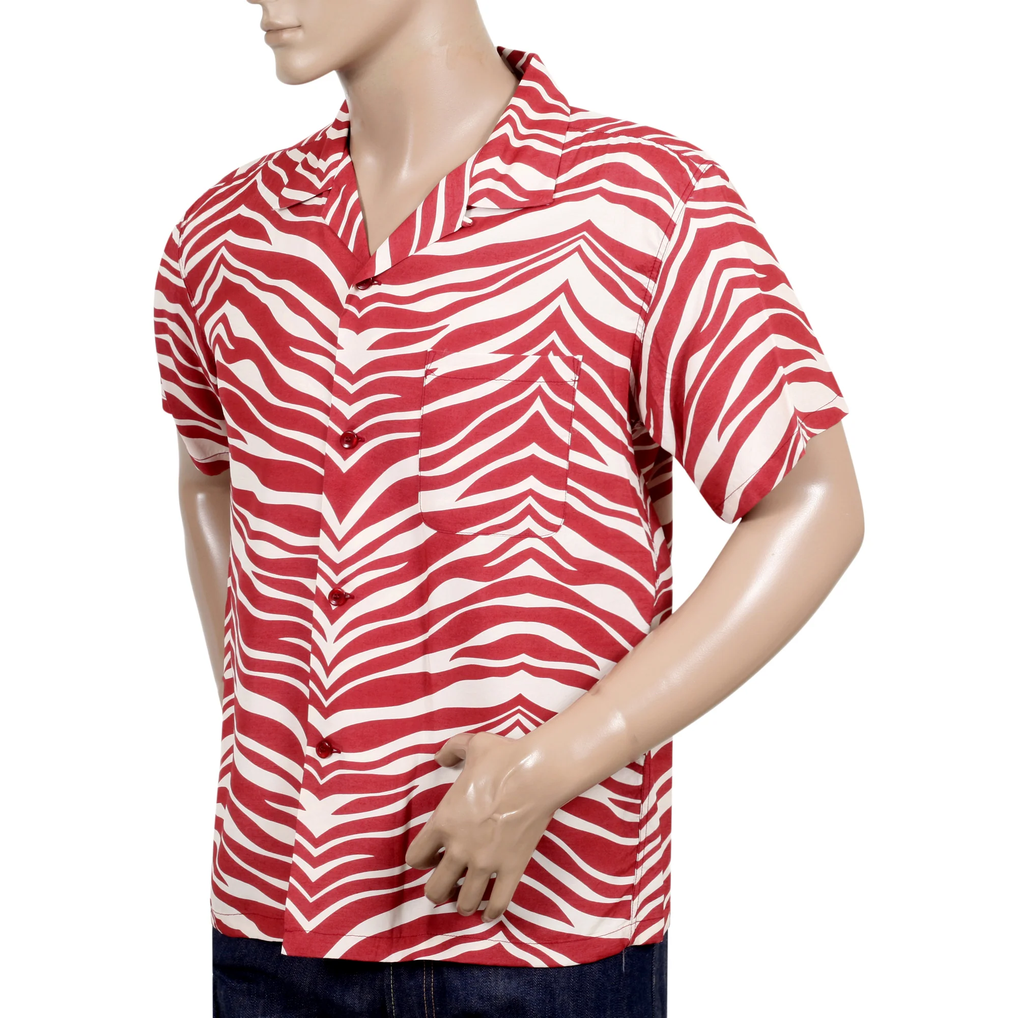 Zebra Printed Star of Hollywood SH37879 Orange Hawaiian Shirt SoH9039 - Image 4