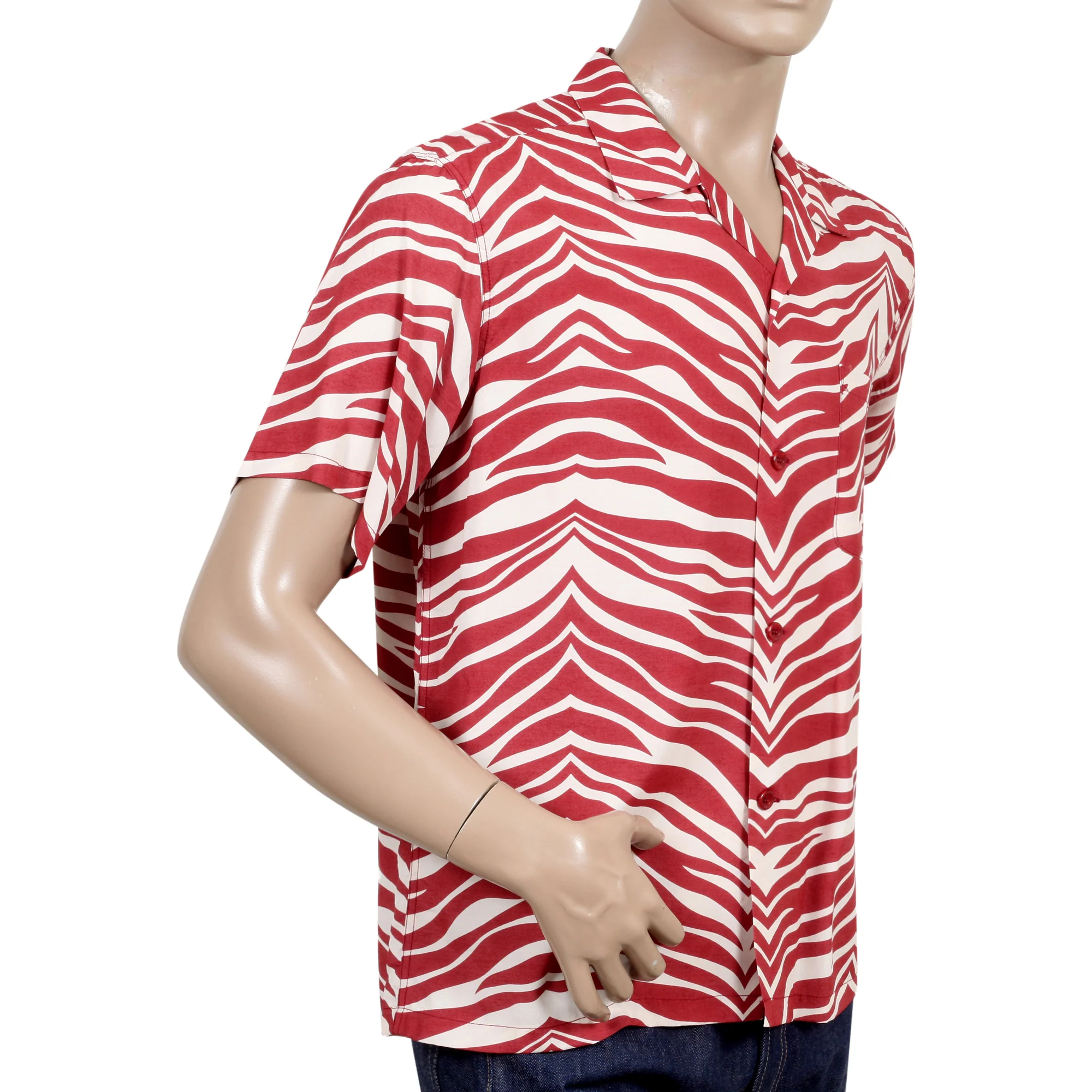 Zebra Printed Star of Hollywood SH37879 Orange Hawaiian Shirt SoH9039 - Image 5