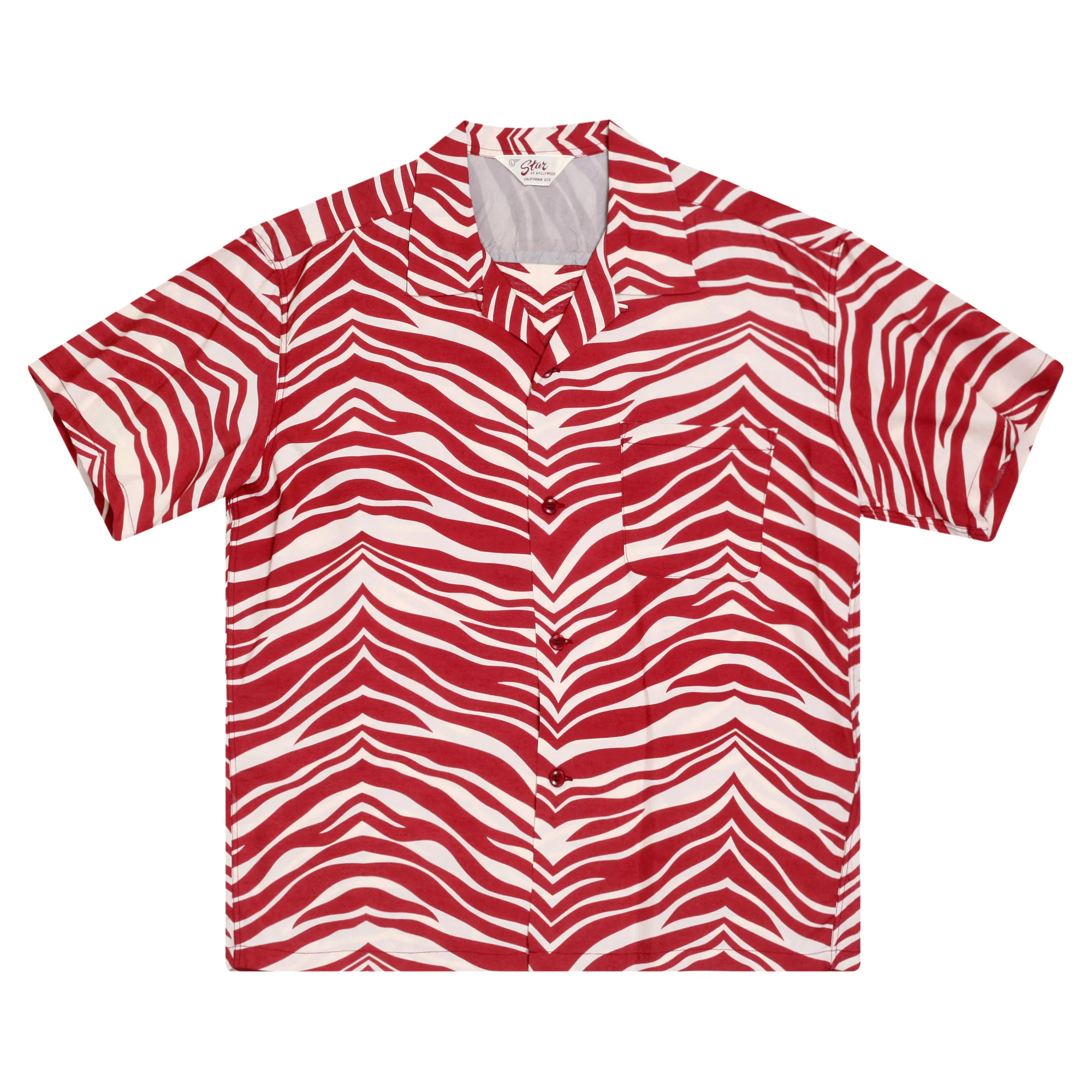 Zebra Printed Star of Hollywood SH37879 Orange Hawaiian Shirt SoH9039 - Image 6