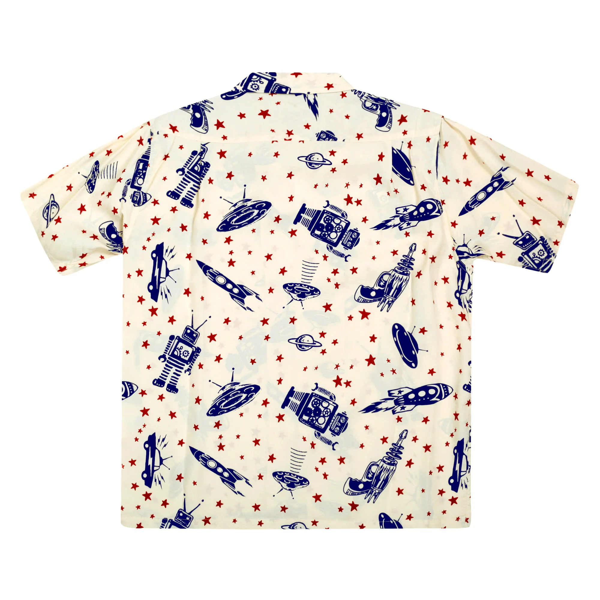 Vince Ray SH37591 Space Rockets Off White Hawaiian Shirt SoH9043 - Image 8