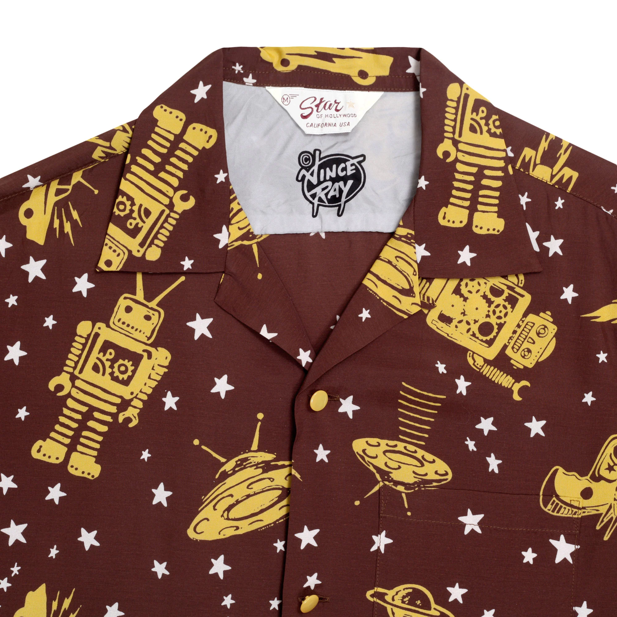 Vince Ray Star of Hollywood SH37591 Space Rockets Brown Shirt SoH9045 - Image 3