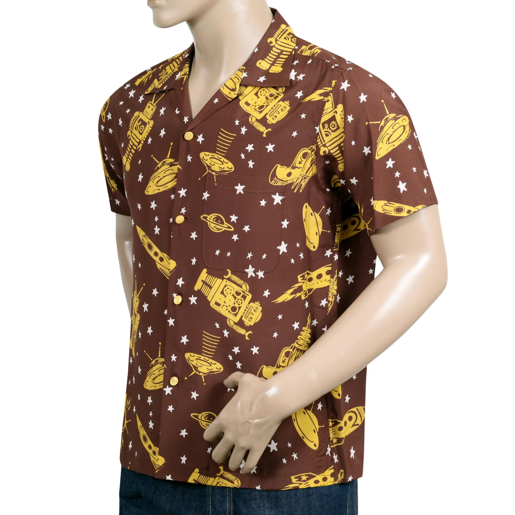 Vince Ray Star of Hollywood SH37591 Space Rockets Brown Shirt SoH9045 - Image 5