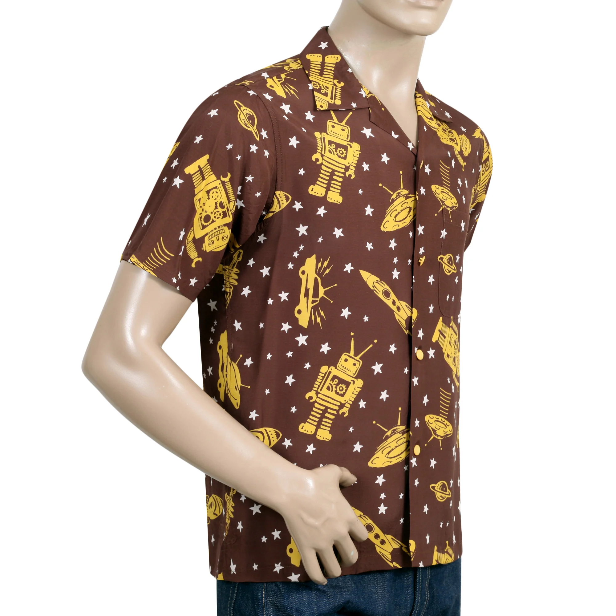 Vince Ray Star of Hollywood SH37591 Space Rockets Brown Shirt SoH9045 - Image 6