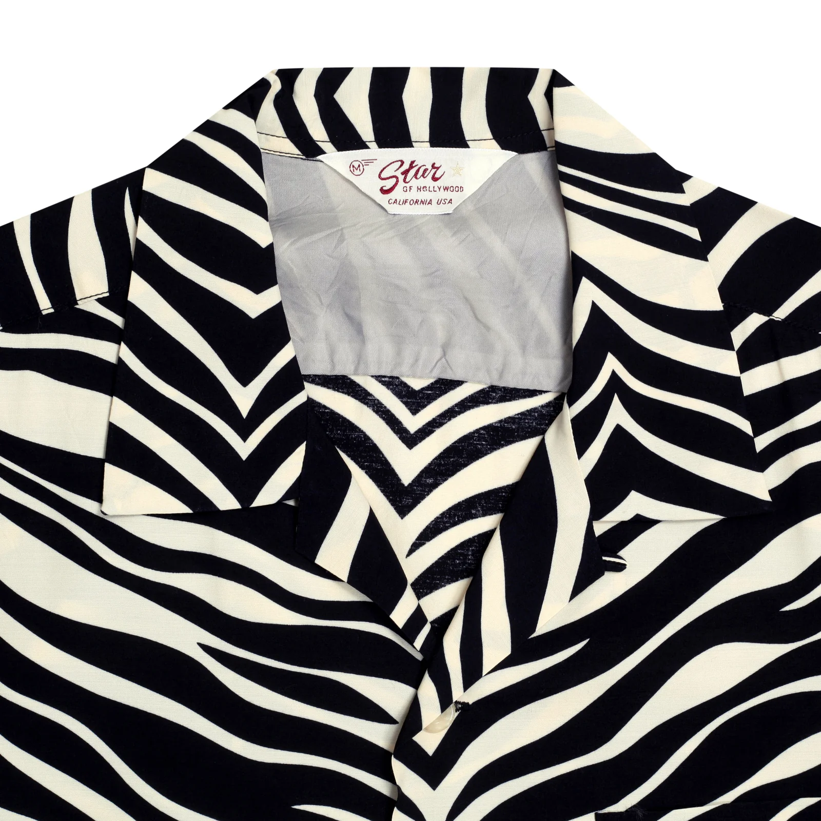 Short Sleeve SH37879 Rayon Zebra Printed Black Hawaiian Shirt SoH8663 - Image 4