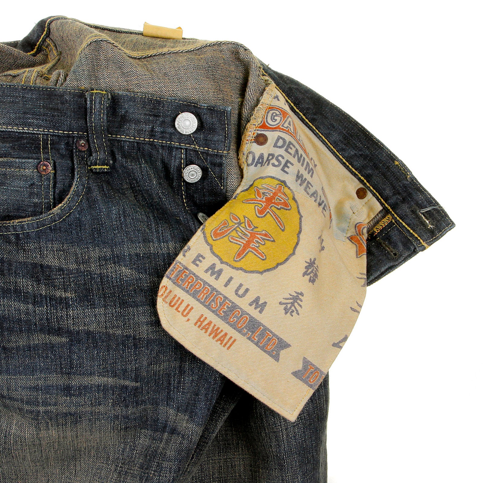 Hard Wash SC40401H Navy Blue Japanese Selvedge Denim Jeans CANE4071 - Image 6