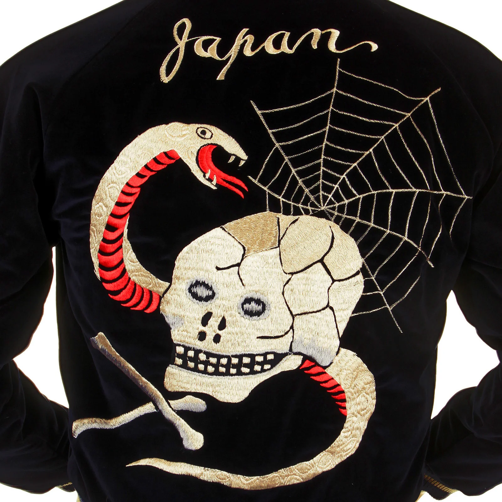 Skull Embroidered Black TT11783 Acetate Velvet Suka Jacket TOYO4233 - Image 7