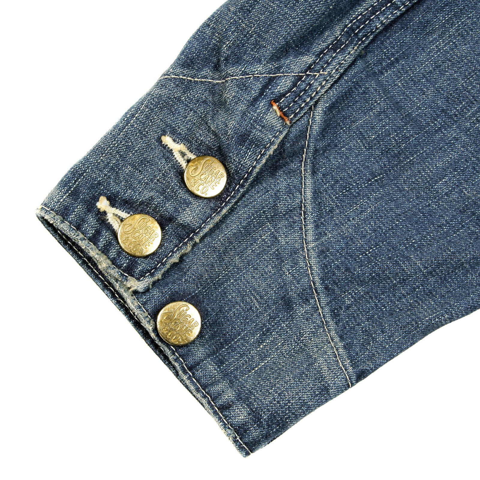 Sugar Cane Mens SC10705H Regular Fit Hard Wash Vintage Cut Denim Work Coat with Cargo Style Pockets CANE9033 - Image 6