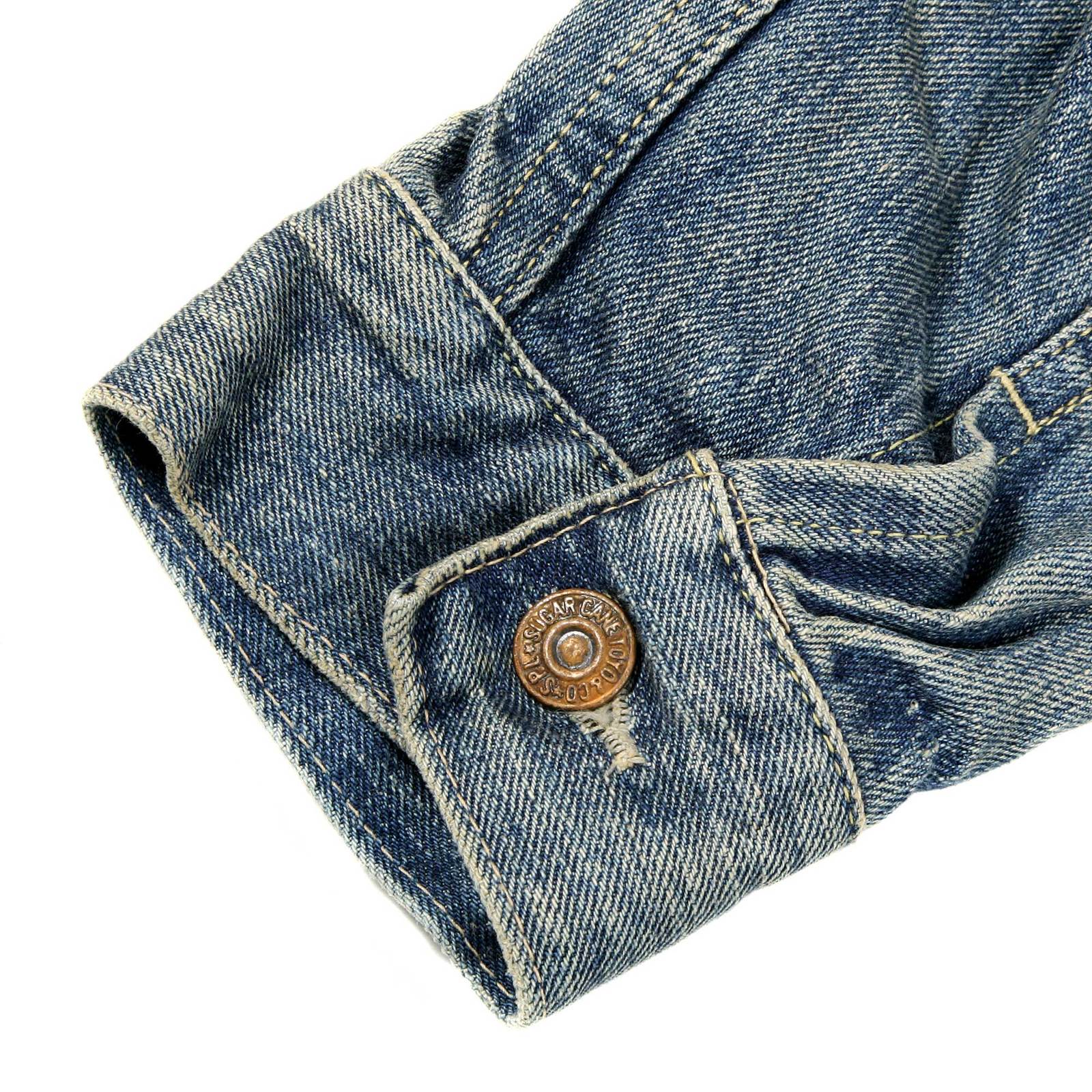 Sugar Cane Mens SC11962H Regular Fit Vintage Cut Hard Wash Western Style Blue Denim Jacket CANE9035 - Image 3