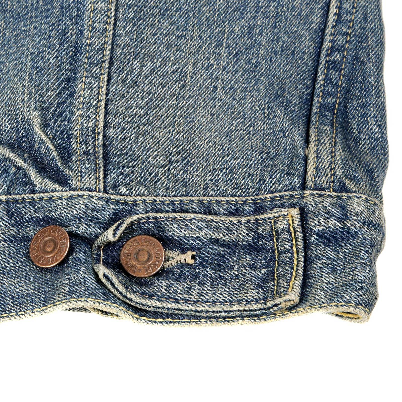 Sugar Cane Mens SC11962H Regular Fit Vintage Cut Hard Wash Western Style Blue Denim Jacket CANE9035 - Image 4