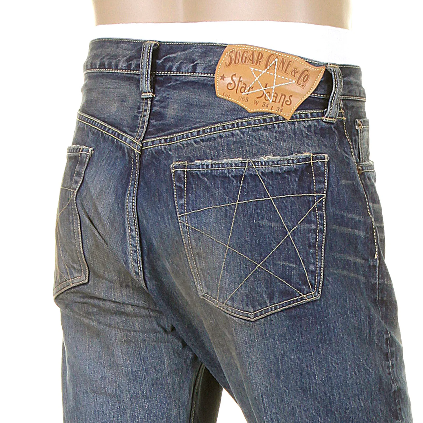 Union Star Hard Wash SC40065H Light Blue Selvedge Denim Jeans CANE9027 - Image 5