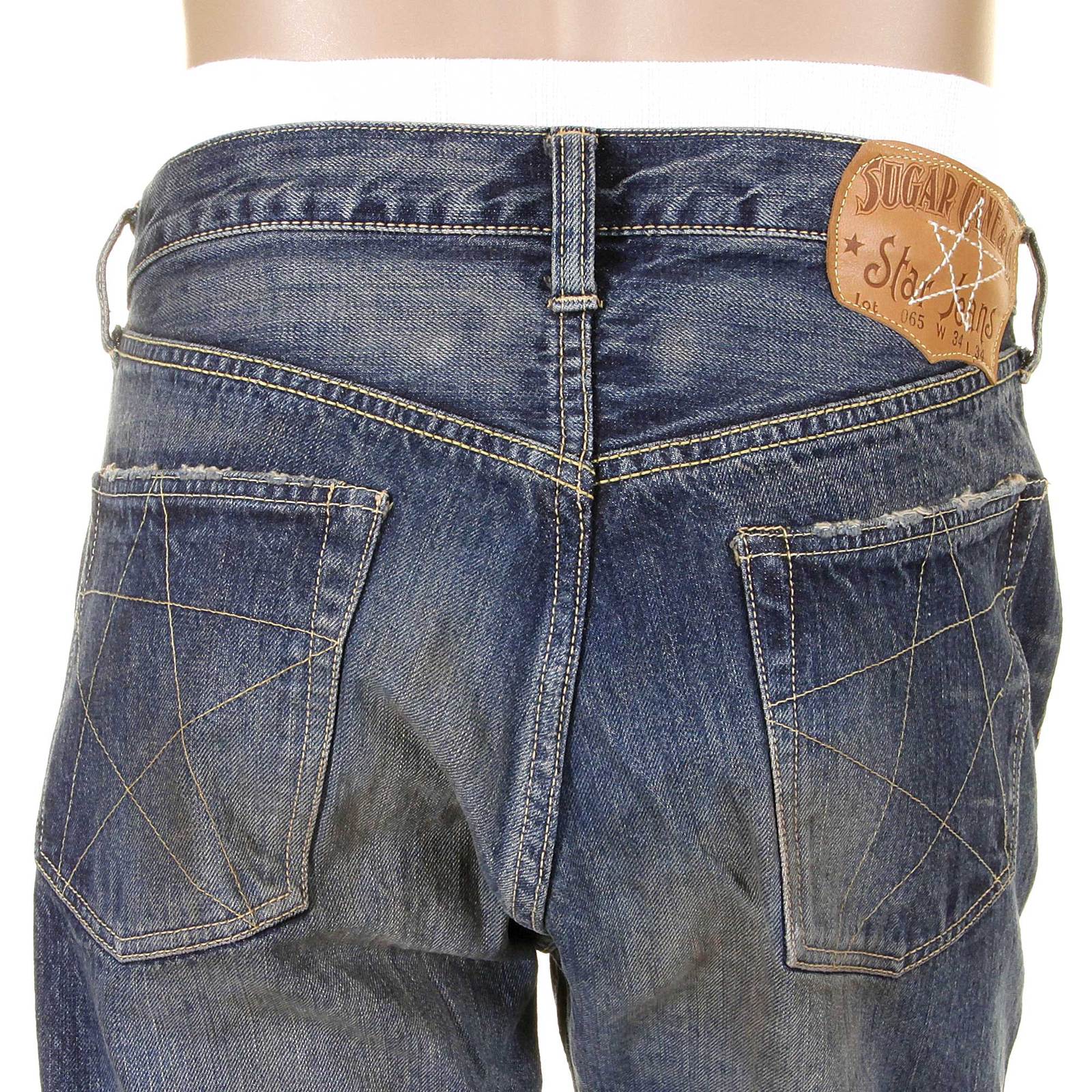 Union Star Hard Wash SC40065H Light Blue Selvedge Denim Jeans CANE9027 - Image 9