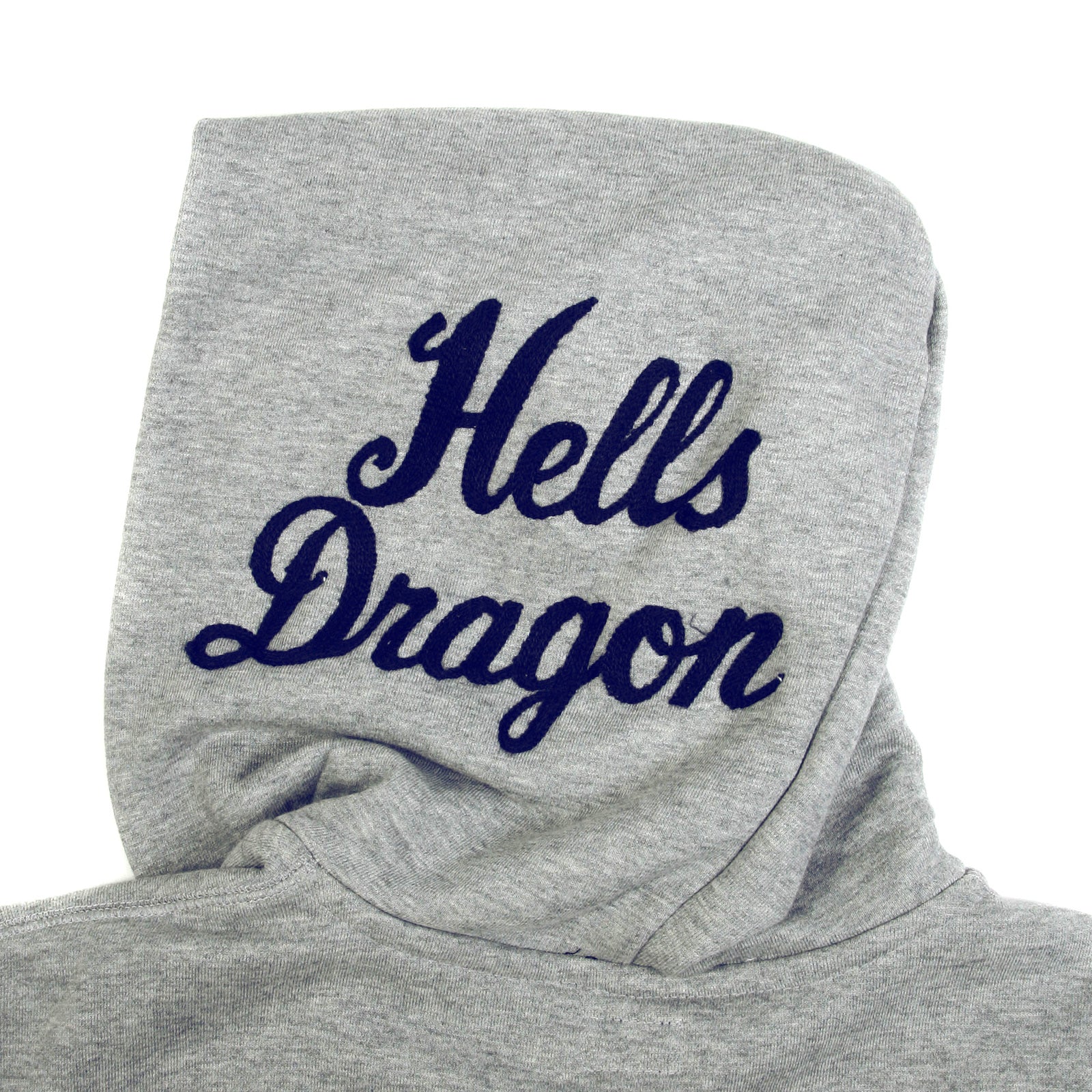 Hells Dragon Embroidered TT64244 Slim Fit Heather Grey Hoodie CANE2848 - Image 4