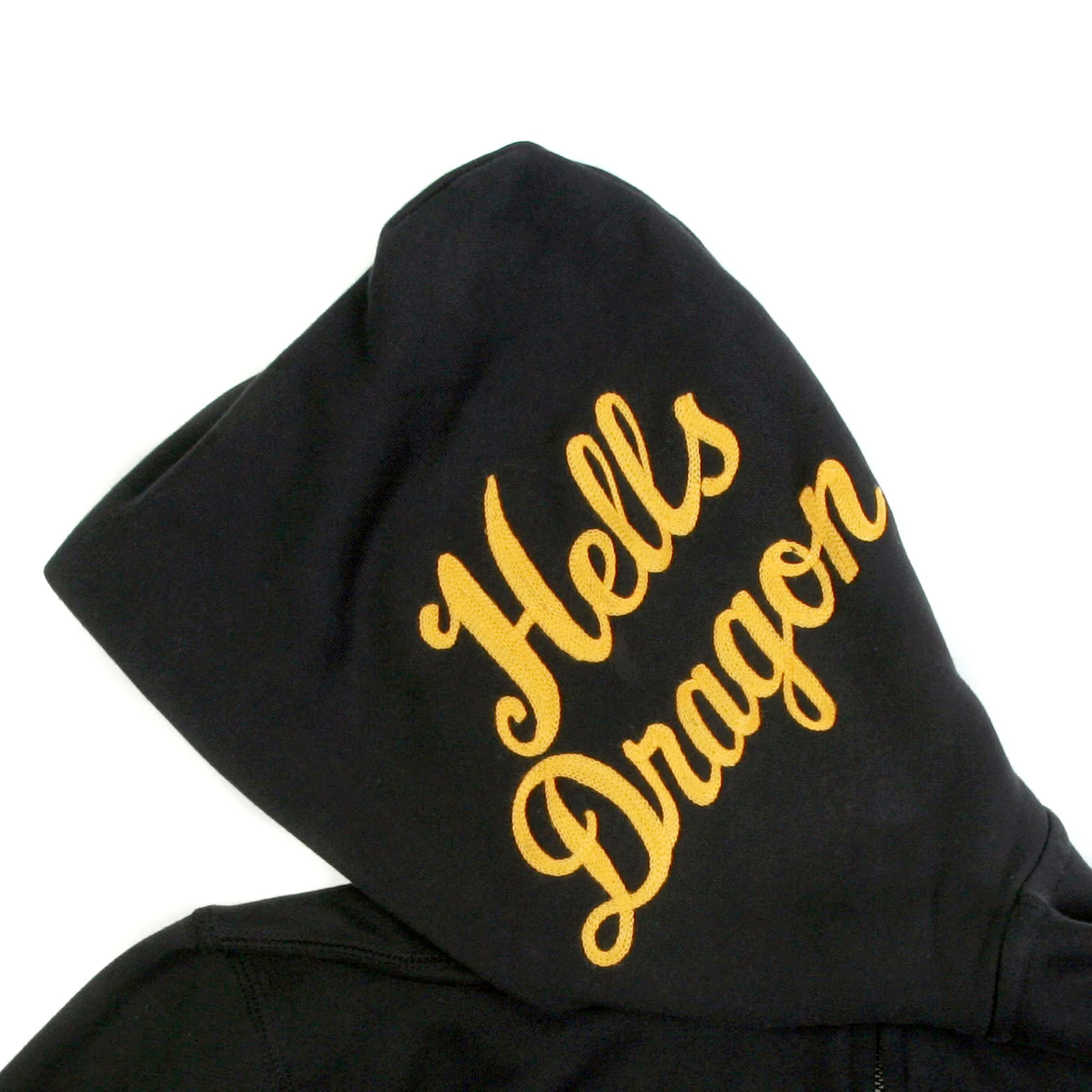 Slim Fit TT64244 Black Hoodie with Hells Dragon Embroidery CANE2849 - Image 4