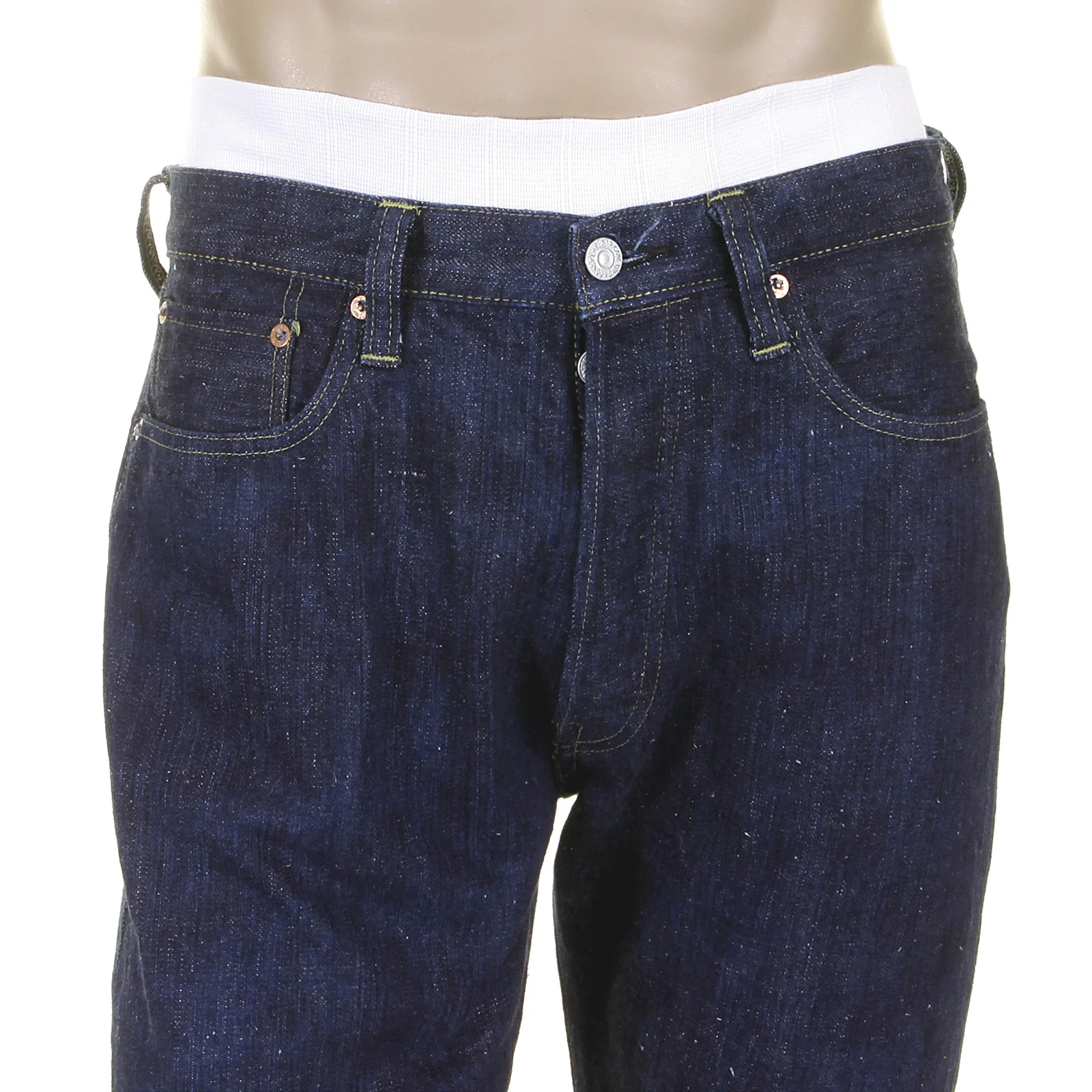 One Wash Vintage Cut SC40401A Navy Blue Selvedge Denim Jeans CANE2029 - Image 8