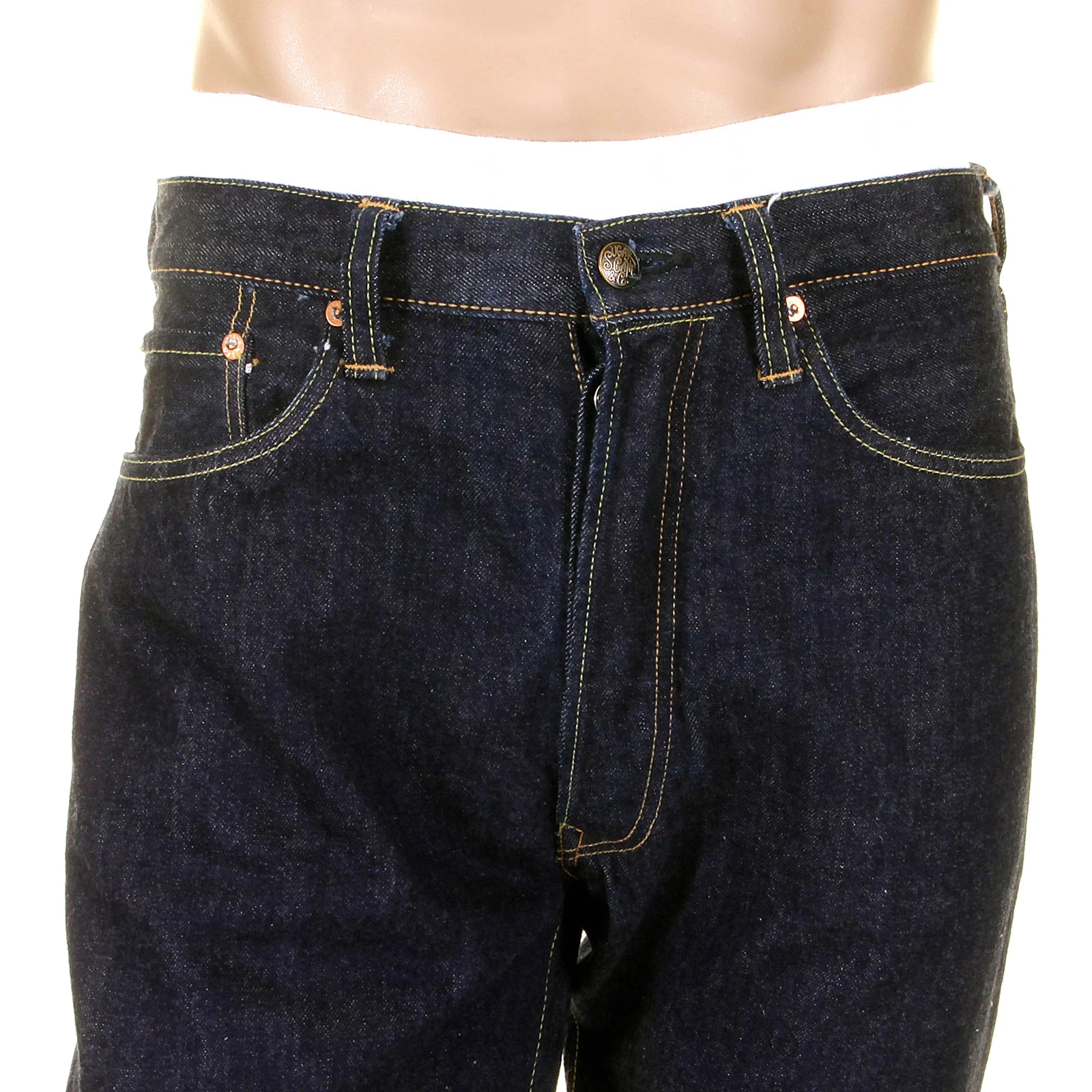 Navy Blue Union Star SC40065A One Wash Selvedge Denim Jeans CANE9026 - Image 7