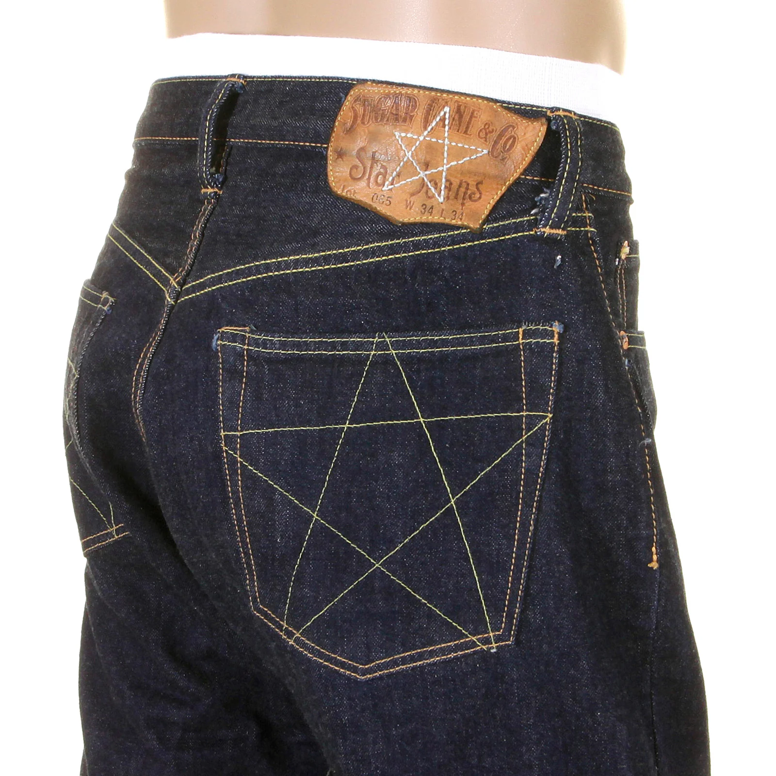 Navy Blue Union Star SC40065A One Wash Selvedge Denim Jeans CANE9026 - Image 9