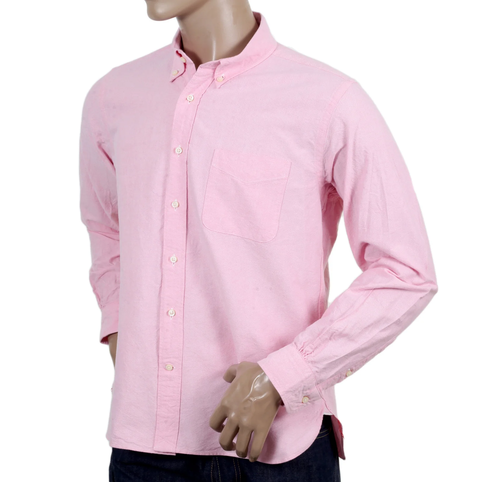 One Wash Light Cotton SC26475A Oxford Long Sleeve Pink Shirt CANE4473 - Image 7