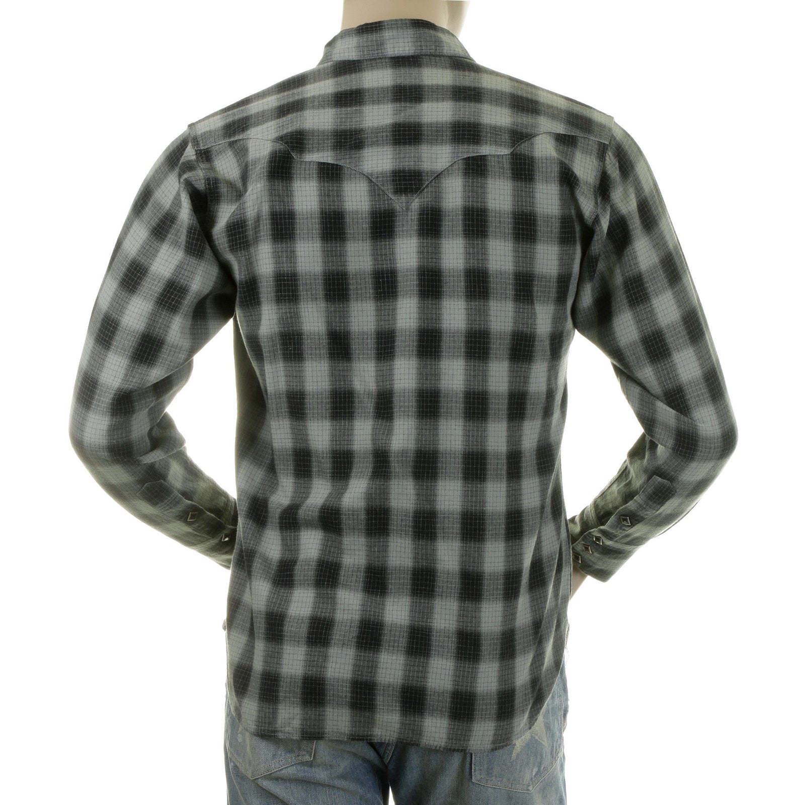 Grey Check SC25371 Western Shirt with Diamond Shaped Buttons CANE2825 - Image 4