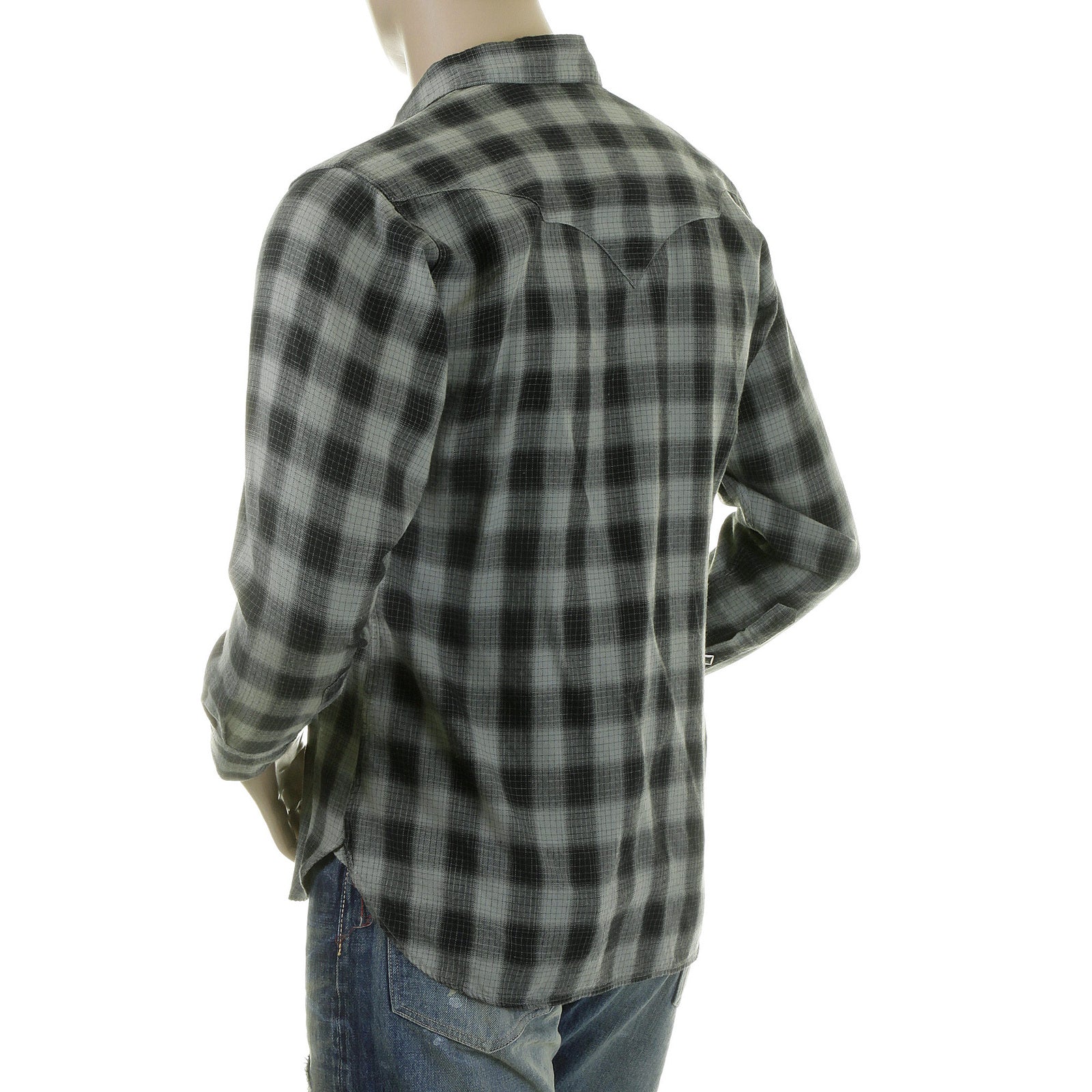Grey Check SC25371 Western Shirt with Diamond Shaped Buttons CANE2825 - Image 5