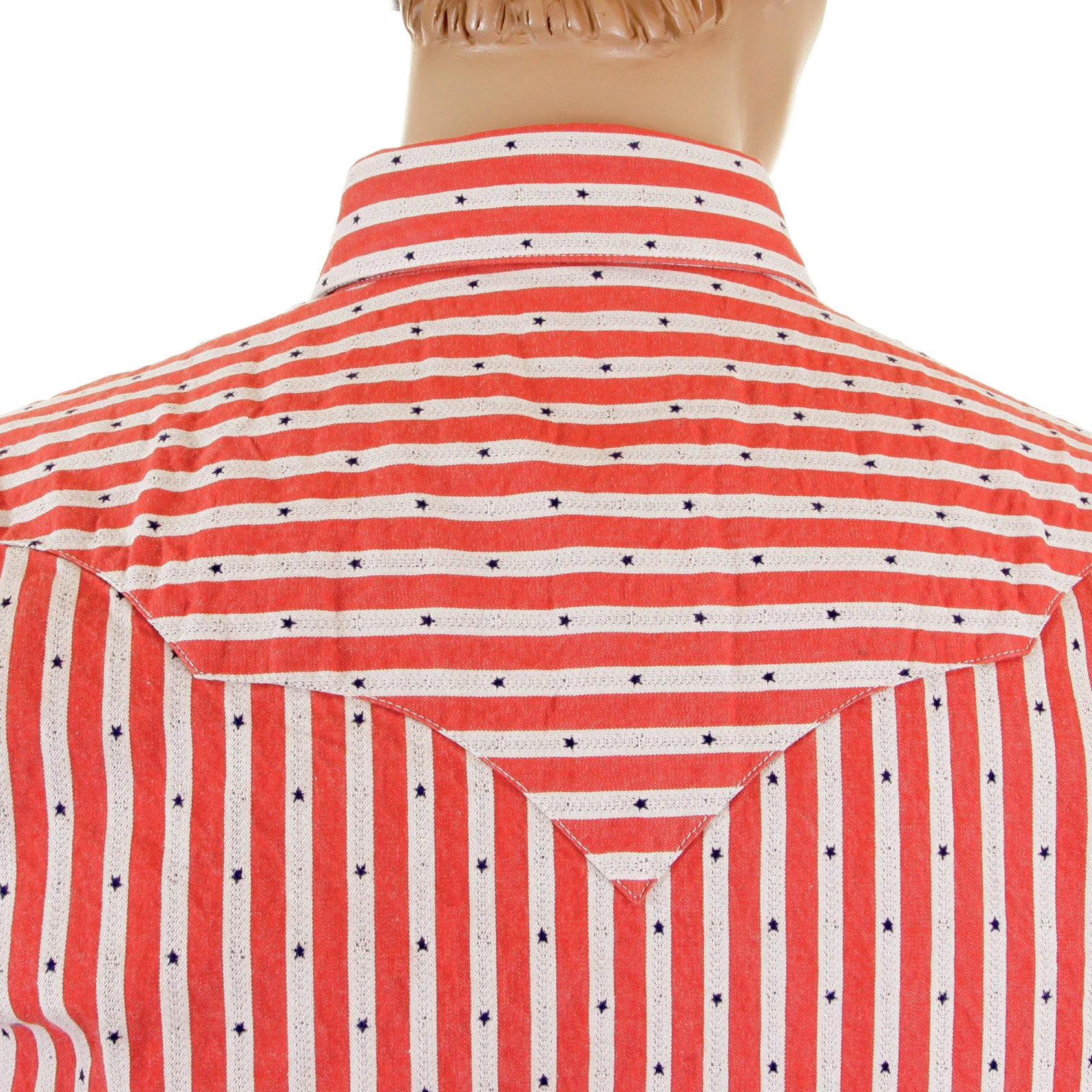 Doddy Red and Off White SC25369 Striped Shirt with Navy Stars CANE2280 - Image 5