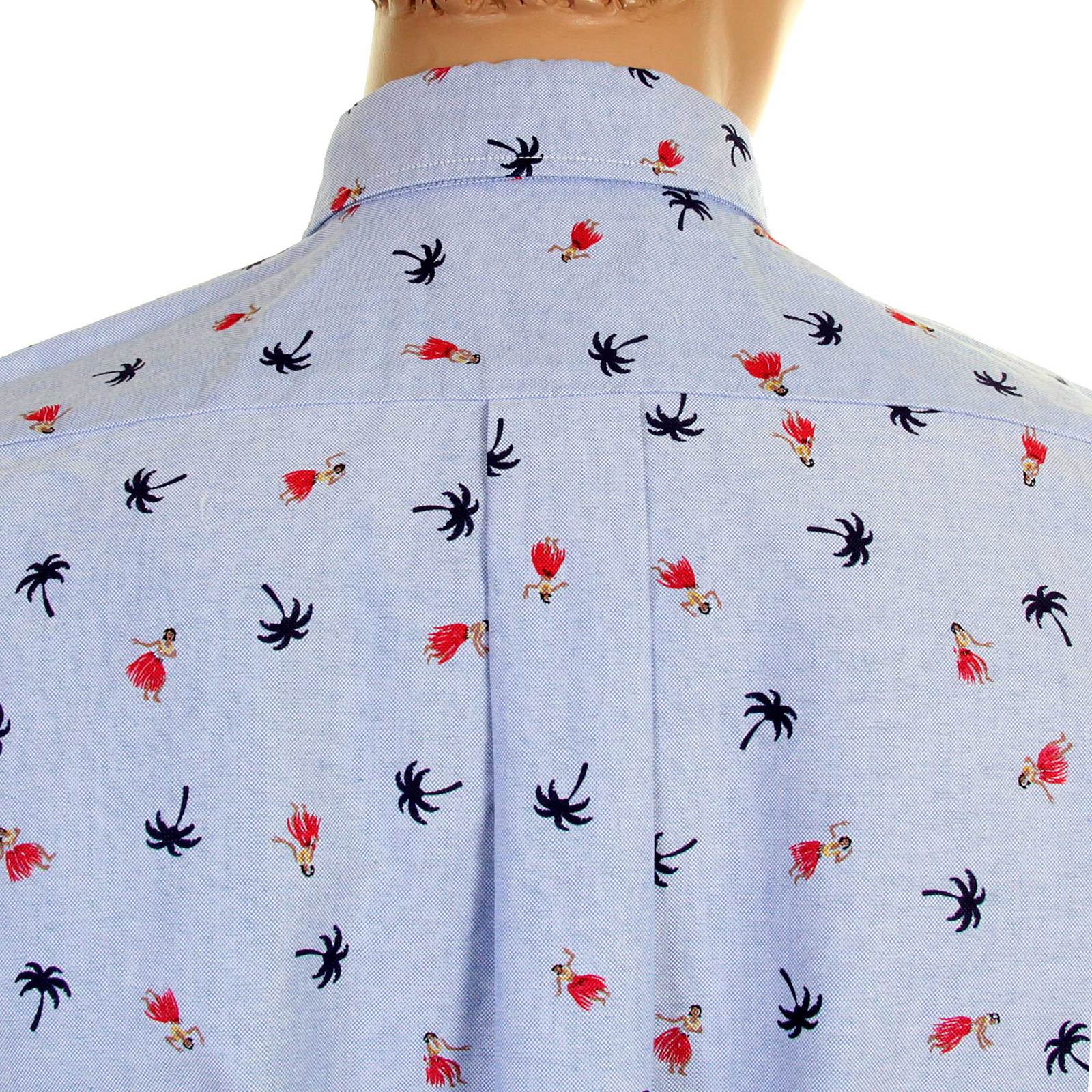 Blue Oxford SS34973 Button Down Hula Dancer Printed Shirt SURF3814 - Image 4