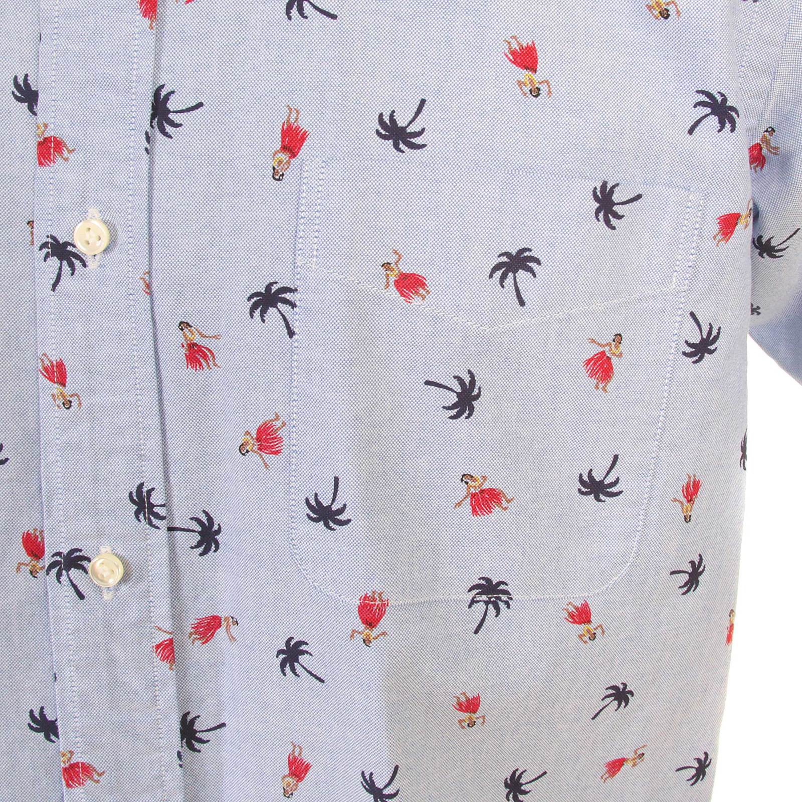 Blue Oxford SS34973 Button Down Hula Dancer Printed Shirt SURF3814 - Image 6