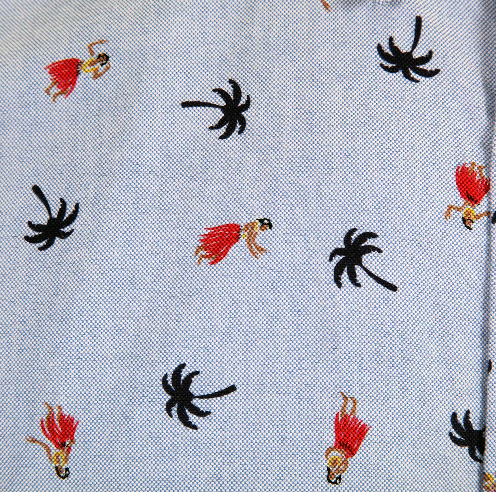 Blue Oxford SS34973 Button Down Hula Dancer Printed Shirt SURF3814 - Image 7