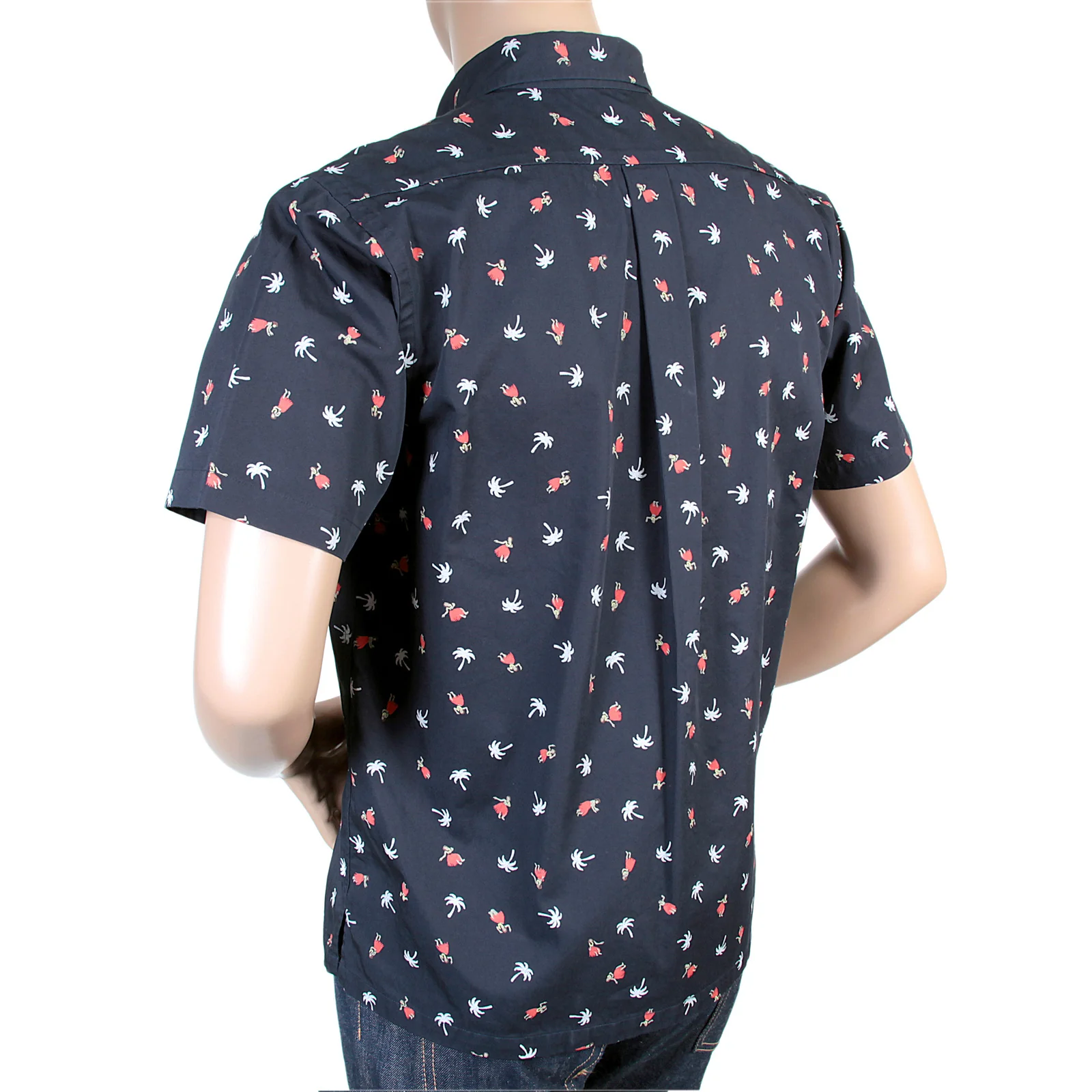 Navy Button Down SS36249 Hula Dancer Printed Oxford Shirt SURF3812 - Image 5