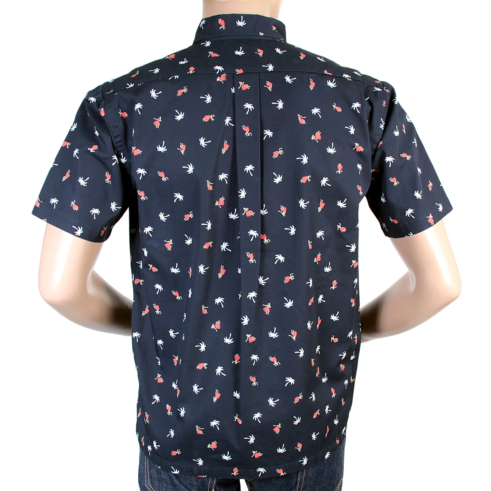 Navy Button Down SS36249 Hula Dancer Printed Oxford Shirt SURF3812 - Image 6