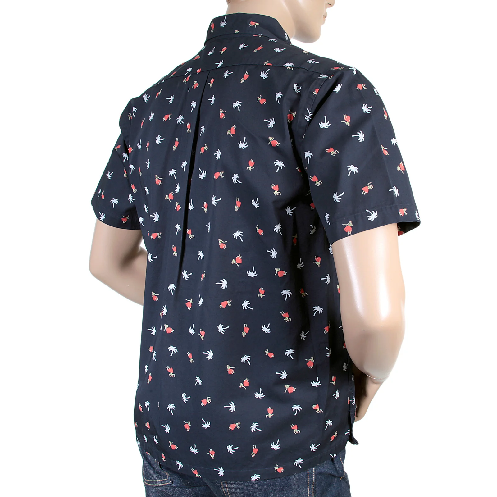 Navy Button Down SS36249 Hula Dancer Printed Oxford Shirt SURF3812 - Image 7