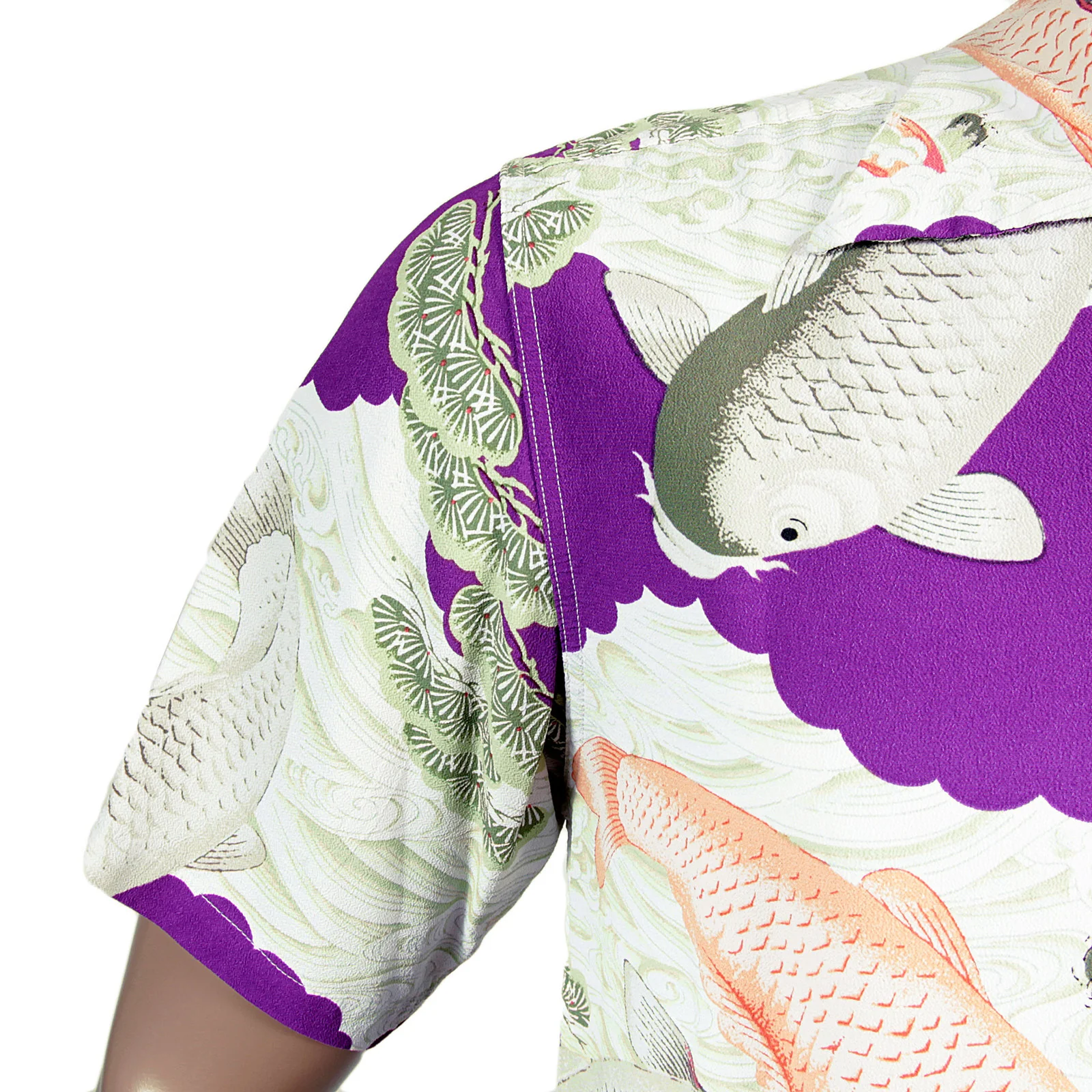 Purple Cuban Collared SS36434 Koi Carp Printed Hawaiian Shirt SURF4300 - Image 9