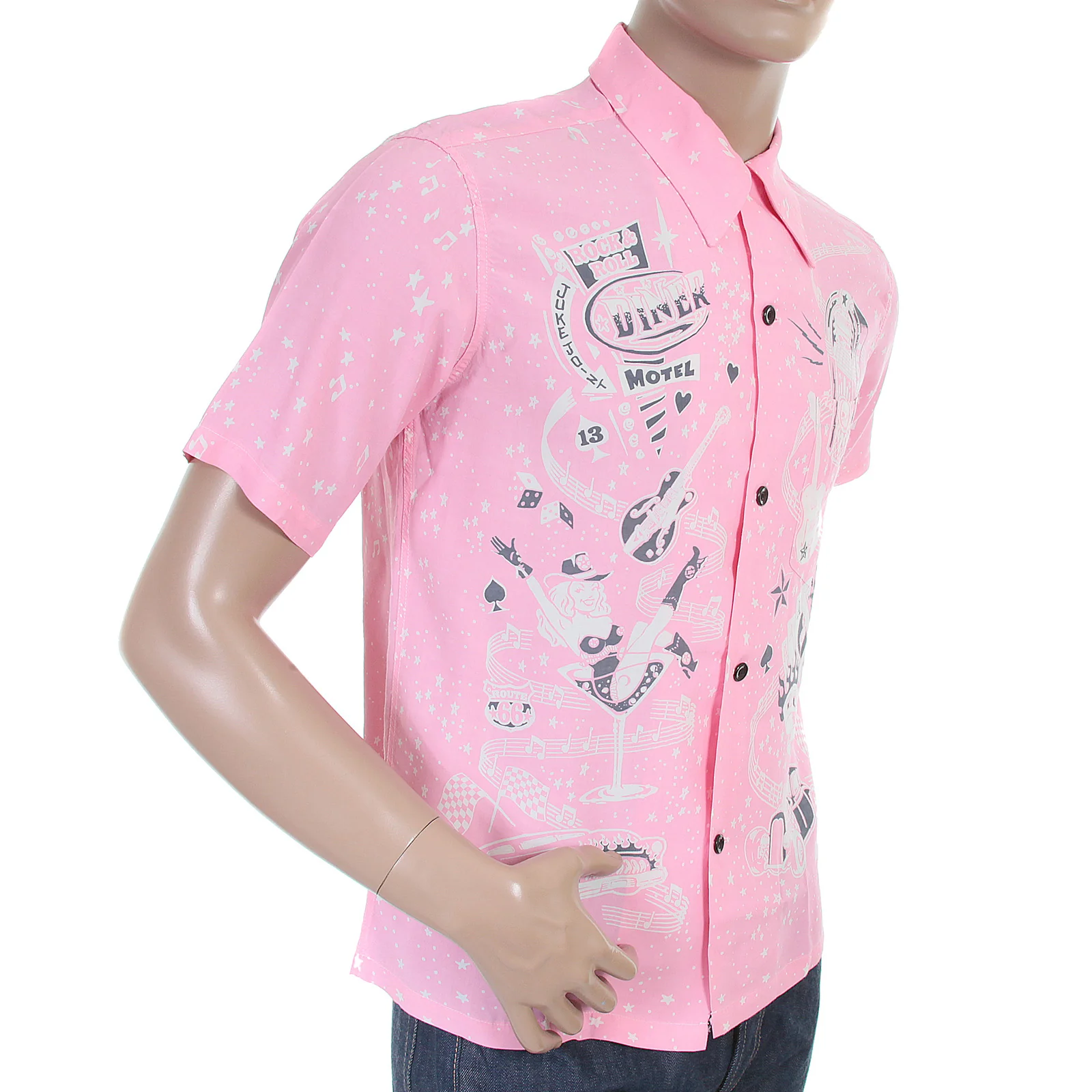 Keoni of Hawaii SS36209 Rock and Roll Voodoo Rayon Pink Shirt SURF3319 - Image 4