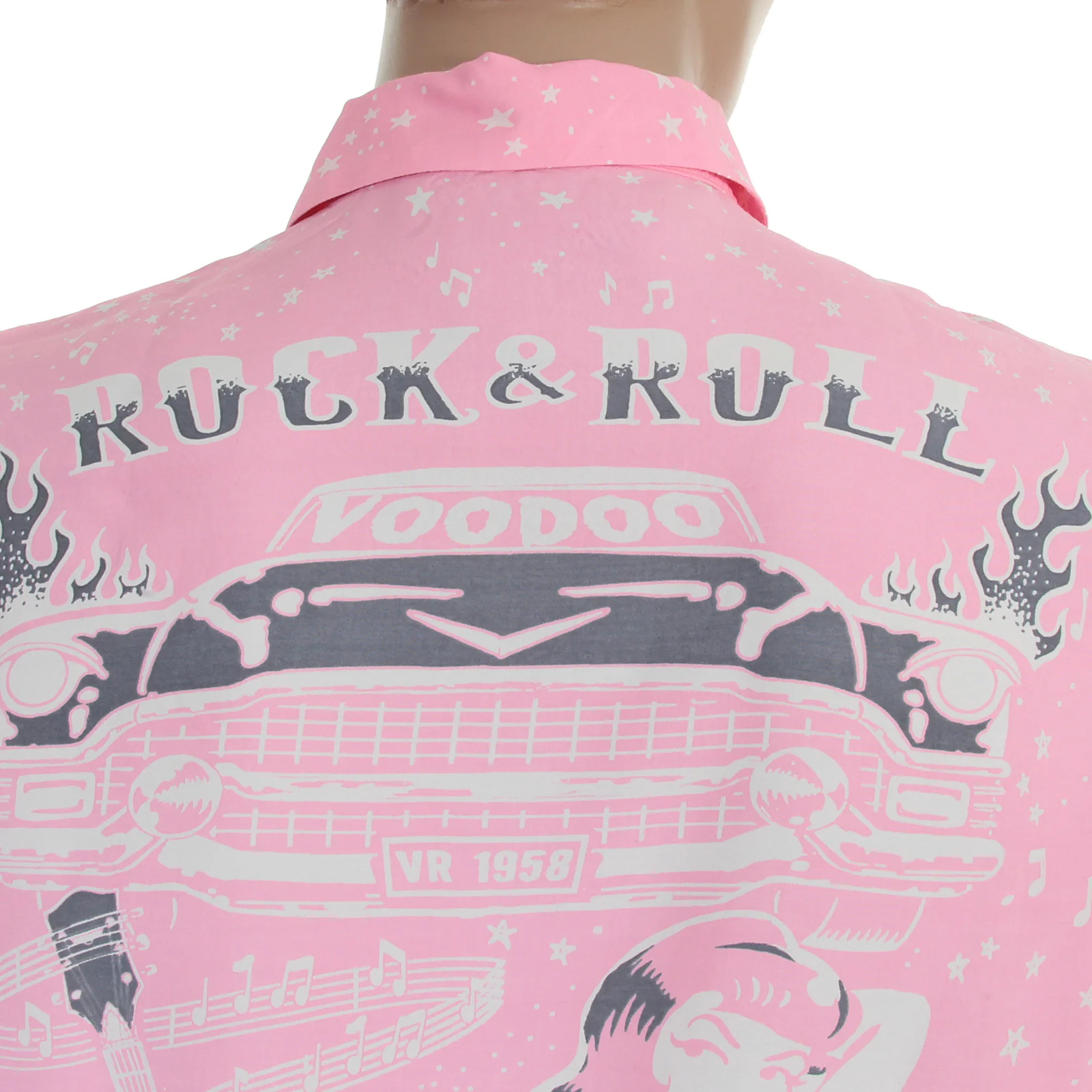 Keoni of Hawaii SS36209 Rock and Roll Voodoo Rayon Pink Shirt SURF3319 - Image 9