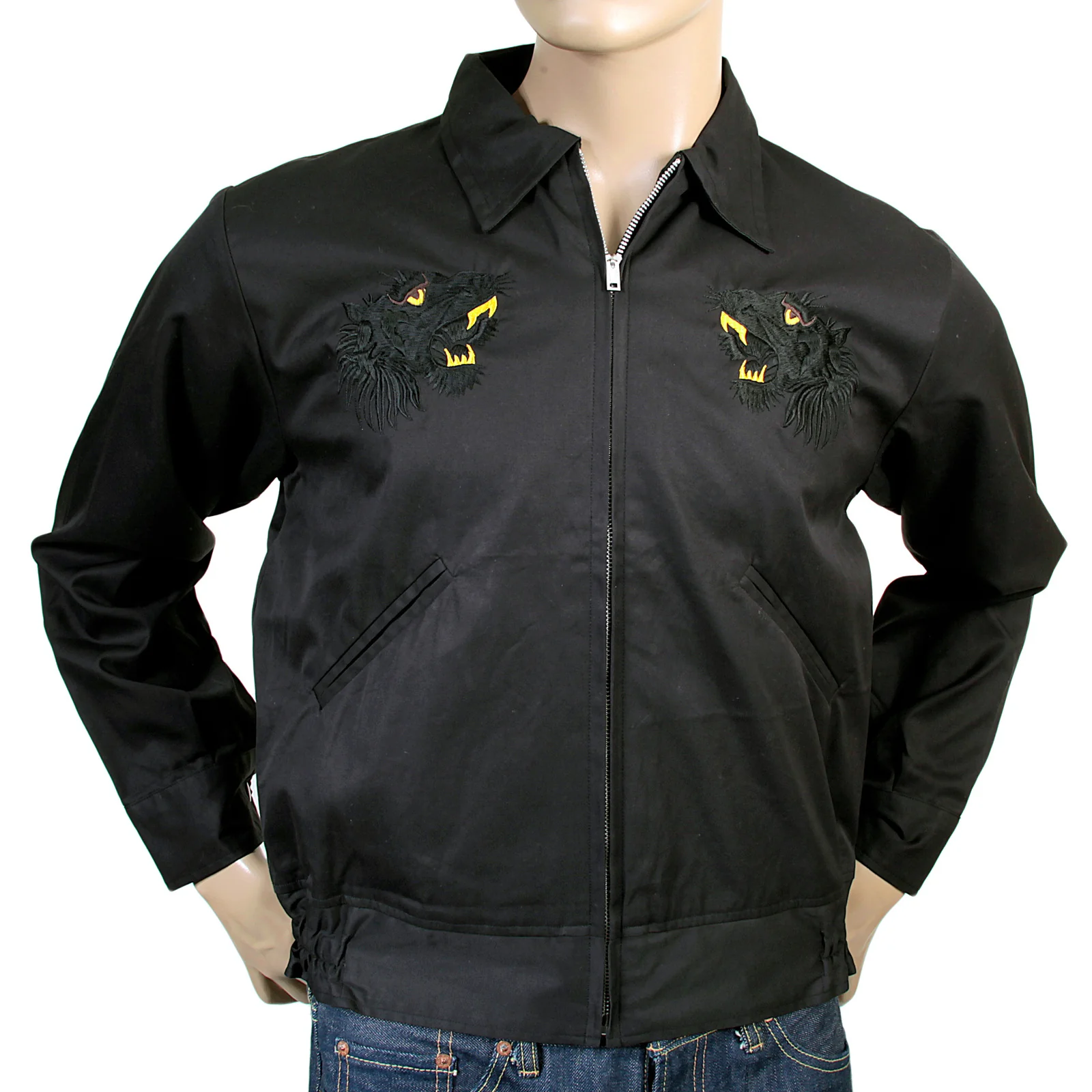 Black and Gold Hand Embroidered Tiger T13002 Suka Jacket TOYOSC4121 - Image 3