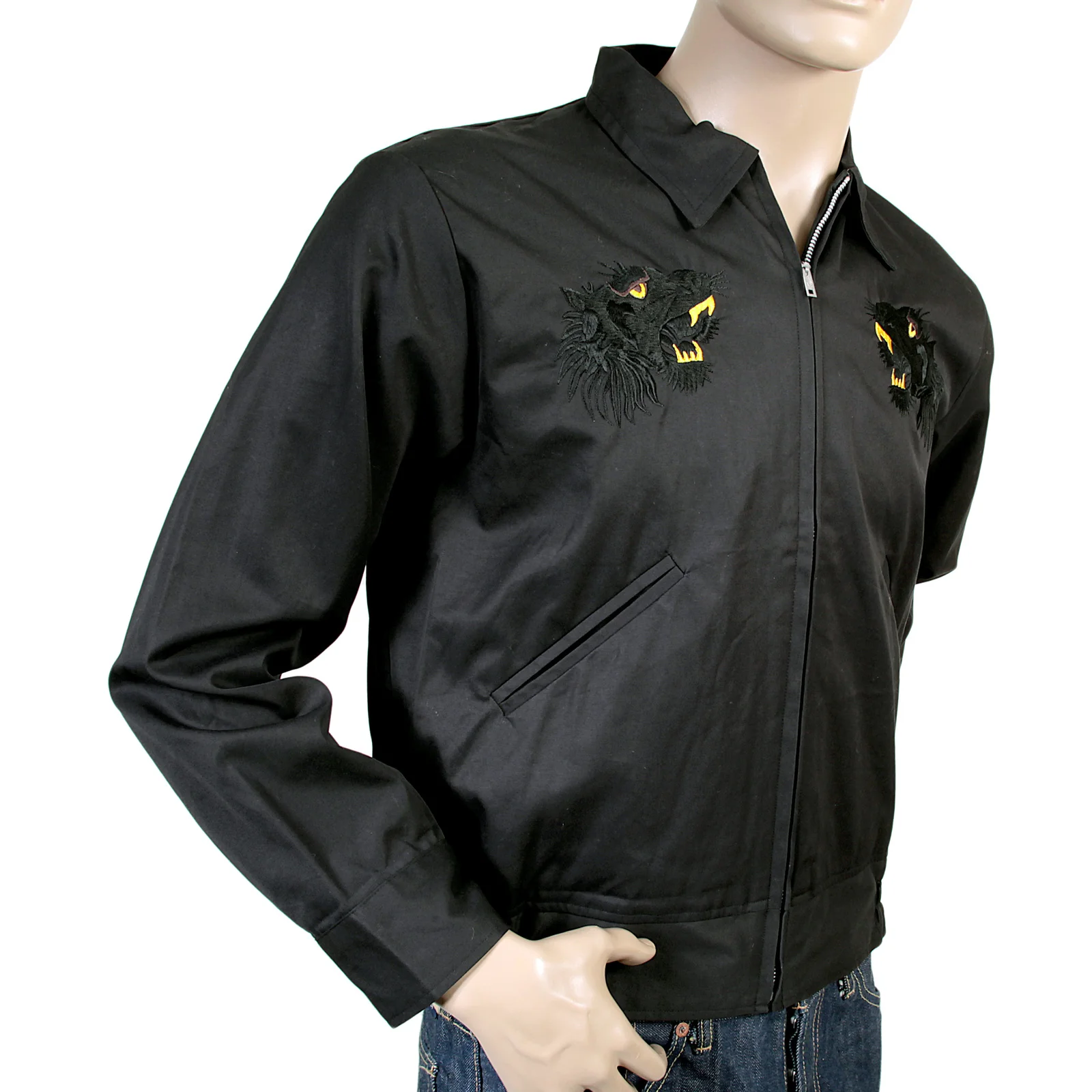 Black and Gold Hand Embroidered Tiger T13002 Suka Jacket TOYOSC4121 - Image 4
