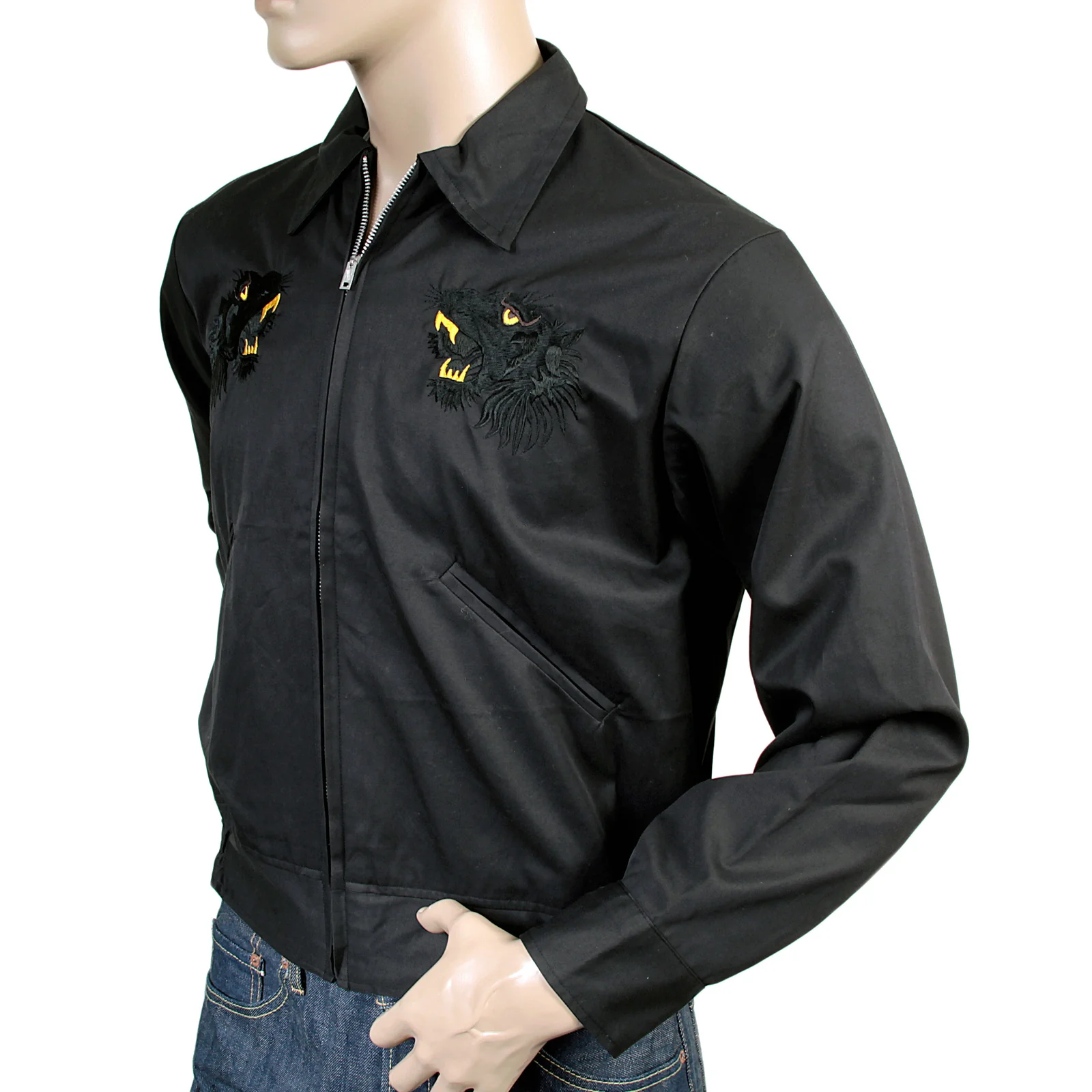 Black and Gold Hand Embroidered Tiger T13002 Suka Jacket TOYOSC4121 - Image 5