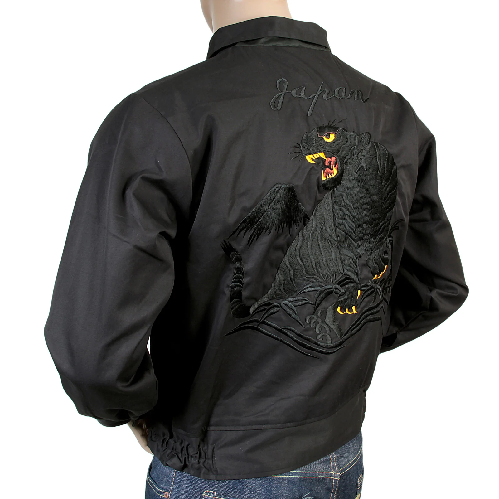 Black and Gold Hand Embroidered Tiger T13002 Suka Jacket TOYOSC4121 - Image 6