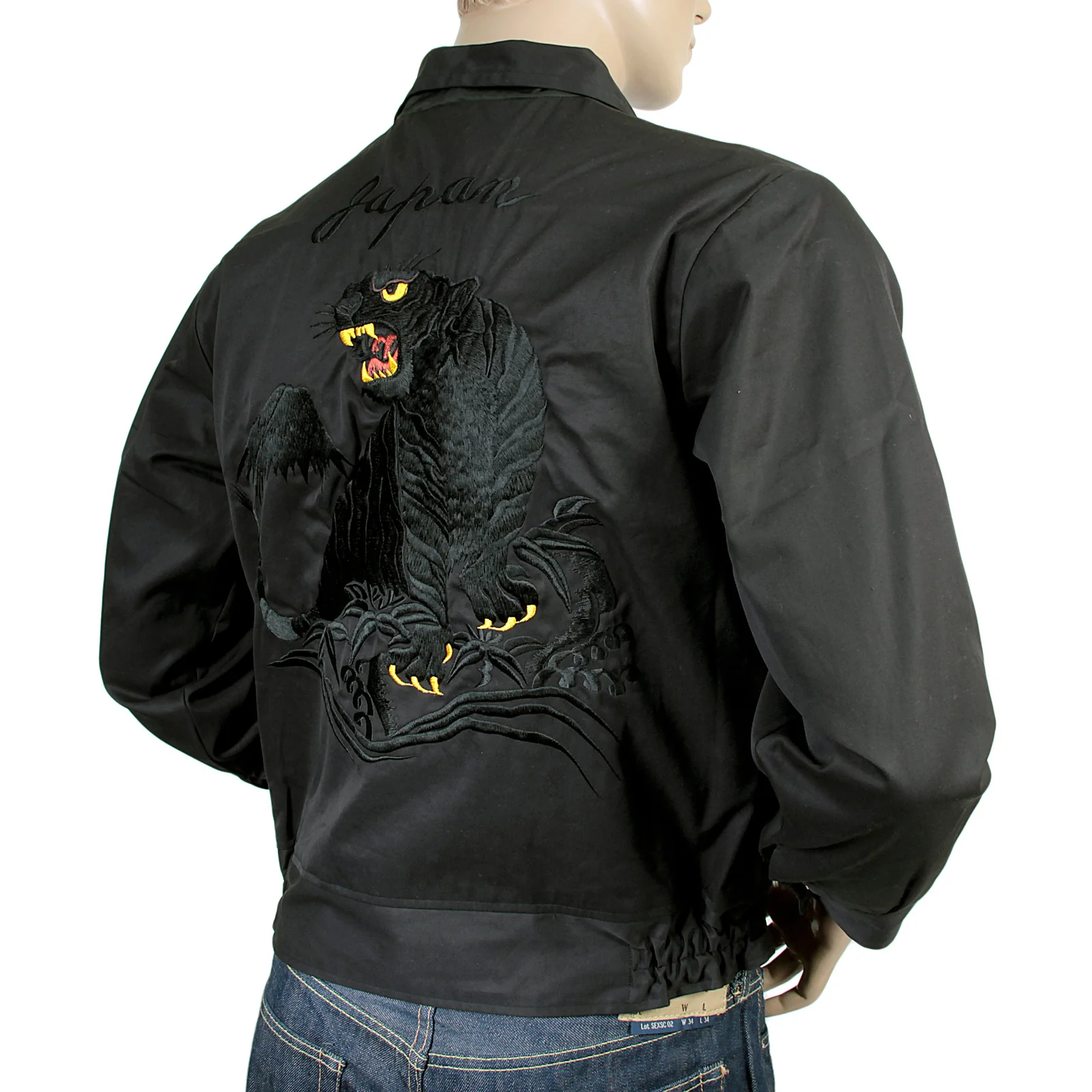 Black and Gold Hand Embroidered Tiger T13002 Suka Jacket TOYOSC4121 - Image 7