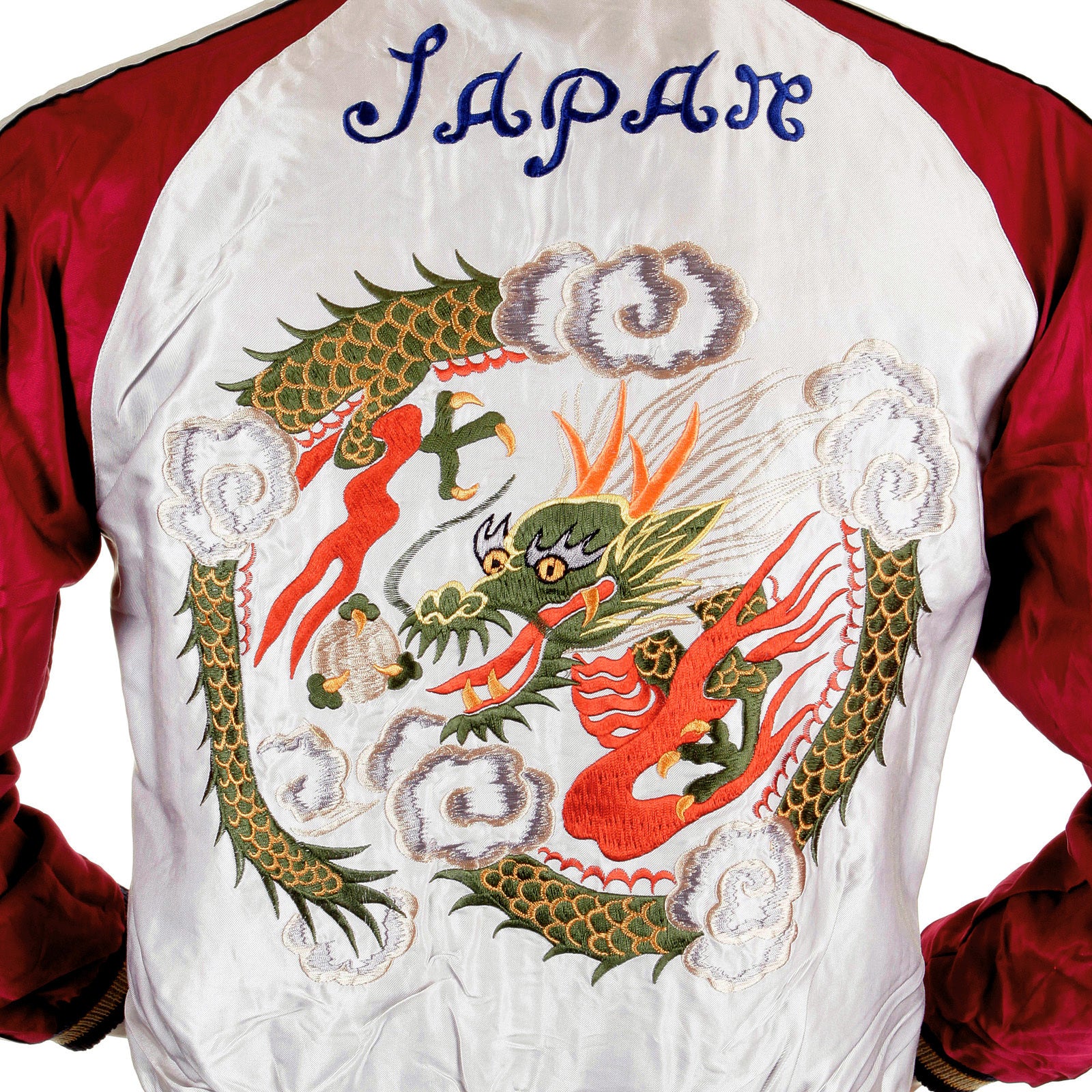 Dragon Embroidered TT11781 Silver and Wine Souvenir Jacket TOYOSC4232A - Image 6