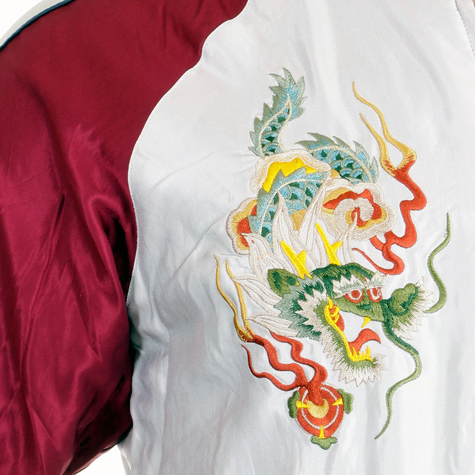 Dragon Embroidered TT11781 Silver and Wine Souvenir Jacket TOYOSC4232A - Image 7