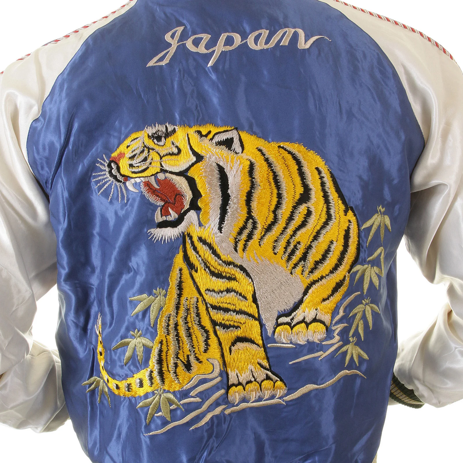 Tiger Embroidered TT12420 Royal Blue and Ivory Suka Jacket TOYOSC2022 - Image 5