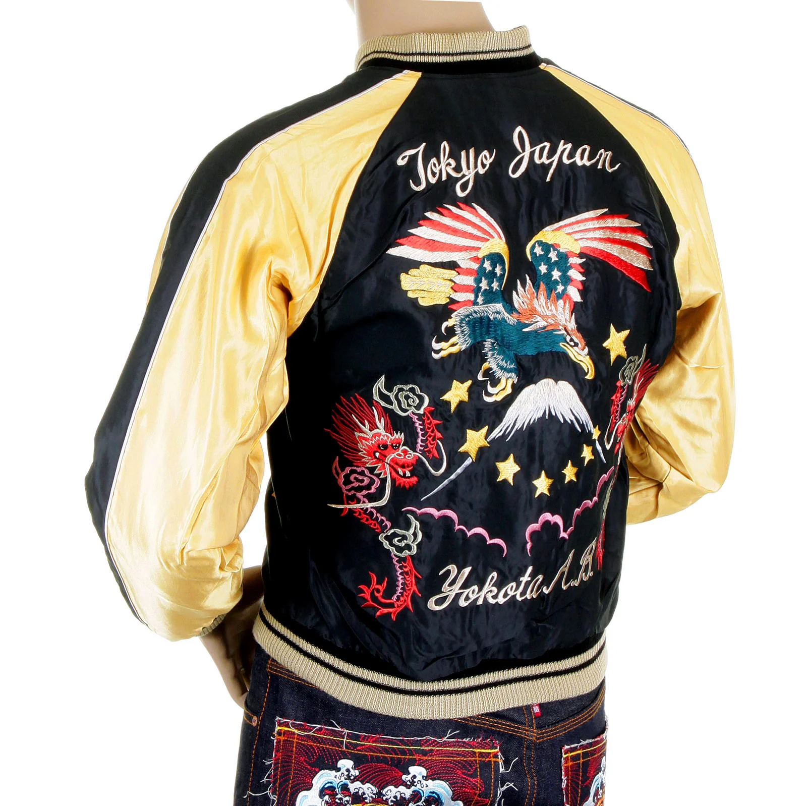 Reversible USA Eagle TT11781 Black and Gold Suka Jacket TOYOSC4232 - Image 4